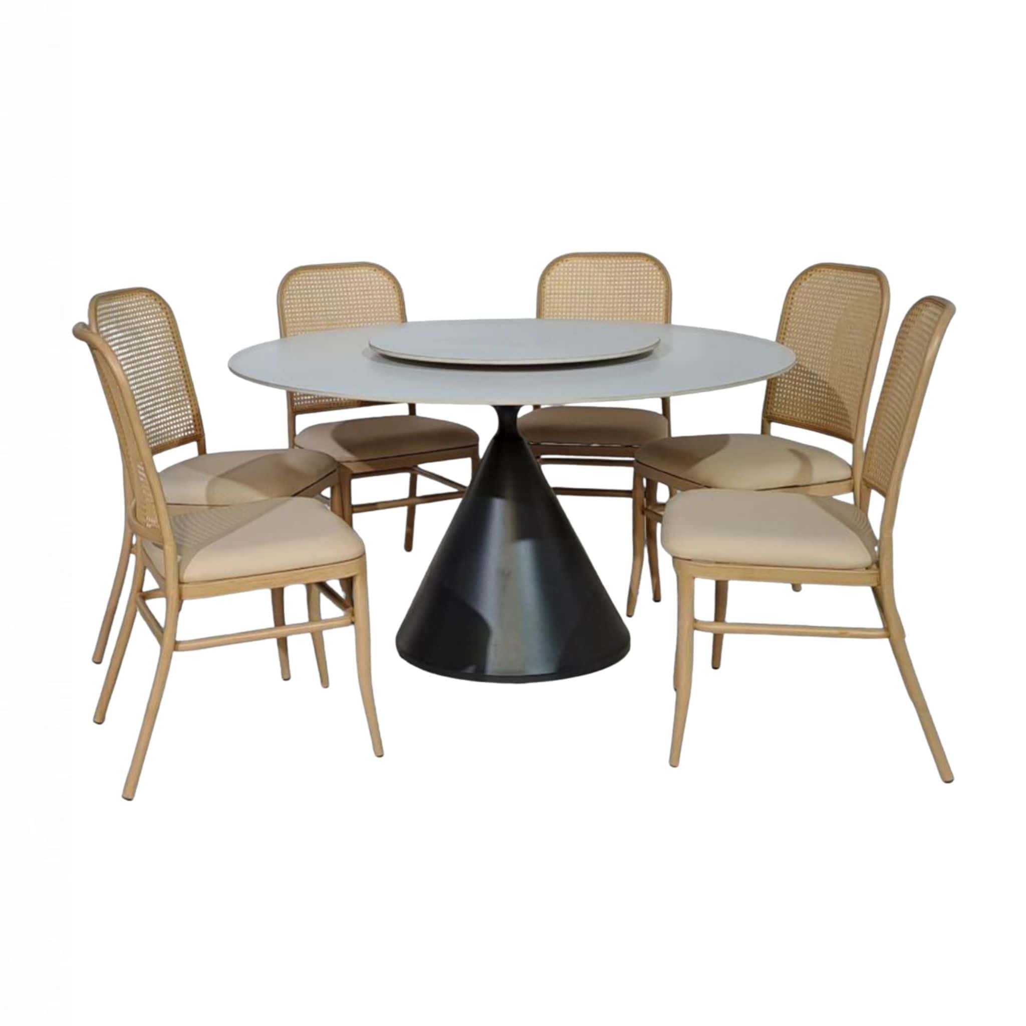 4.5ft Xylia Ceramic Dining Set Jenjarom Sijangkang Nilai