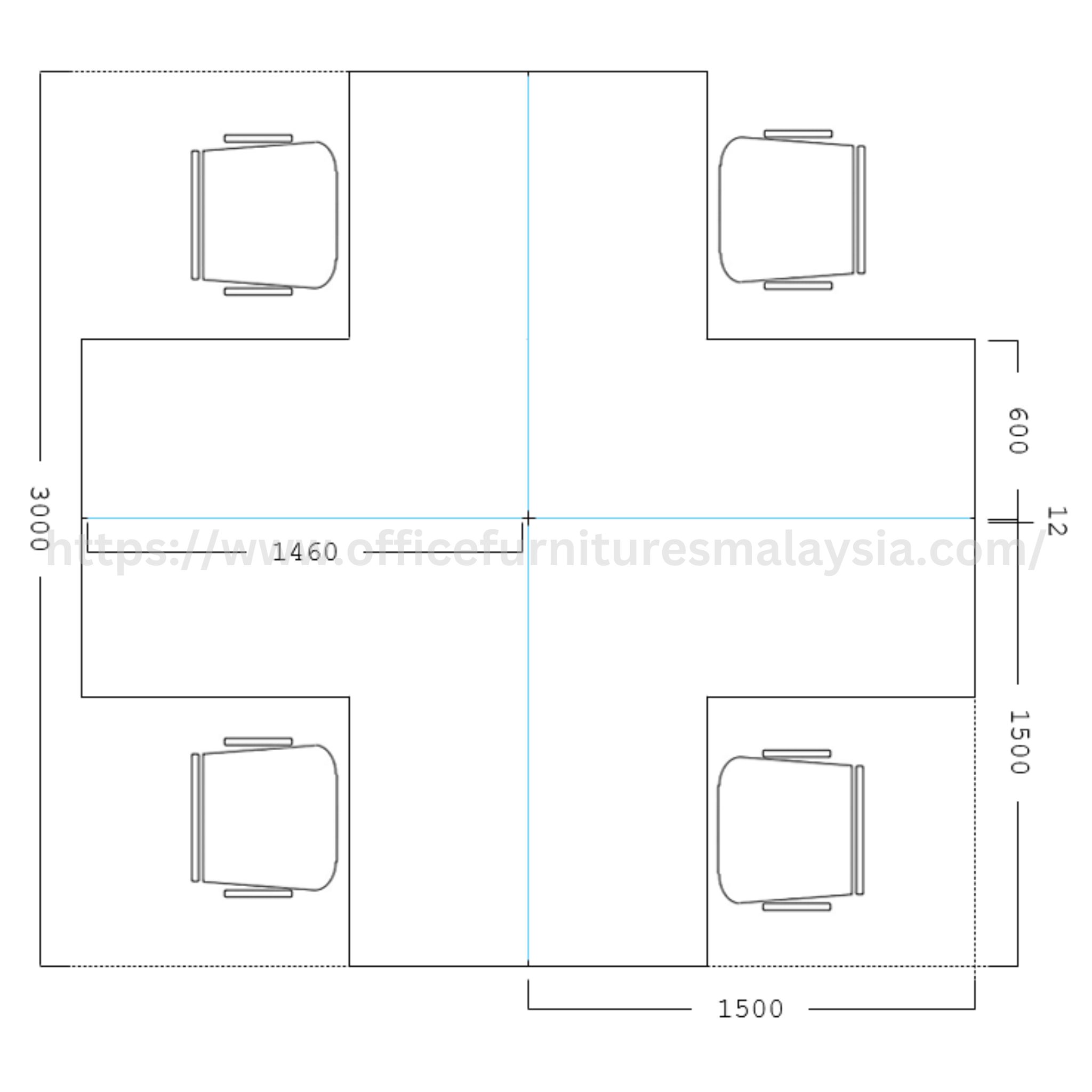 5ft-x-5ft-4-Seater-Modular-Office-Workstation-Desk-Set-table-Bukit Tinggi Kota Damansara Dengkil