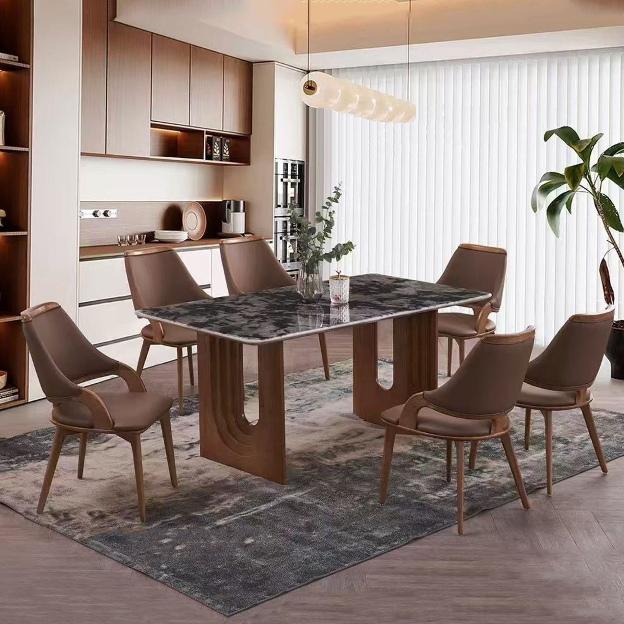 6 ft Talitha Brown Dining Set Tropicana Glenmarie Gombak