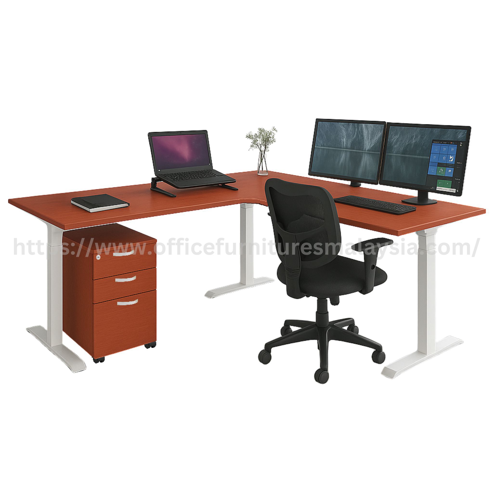 6 ft x 5 ft ft Simple Height Adjustable L-Shape Desk Kota Kemuning USJ Selangor Melaka