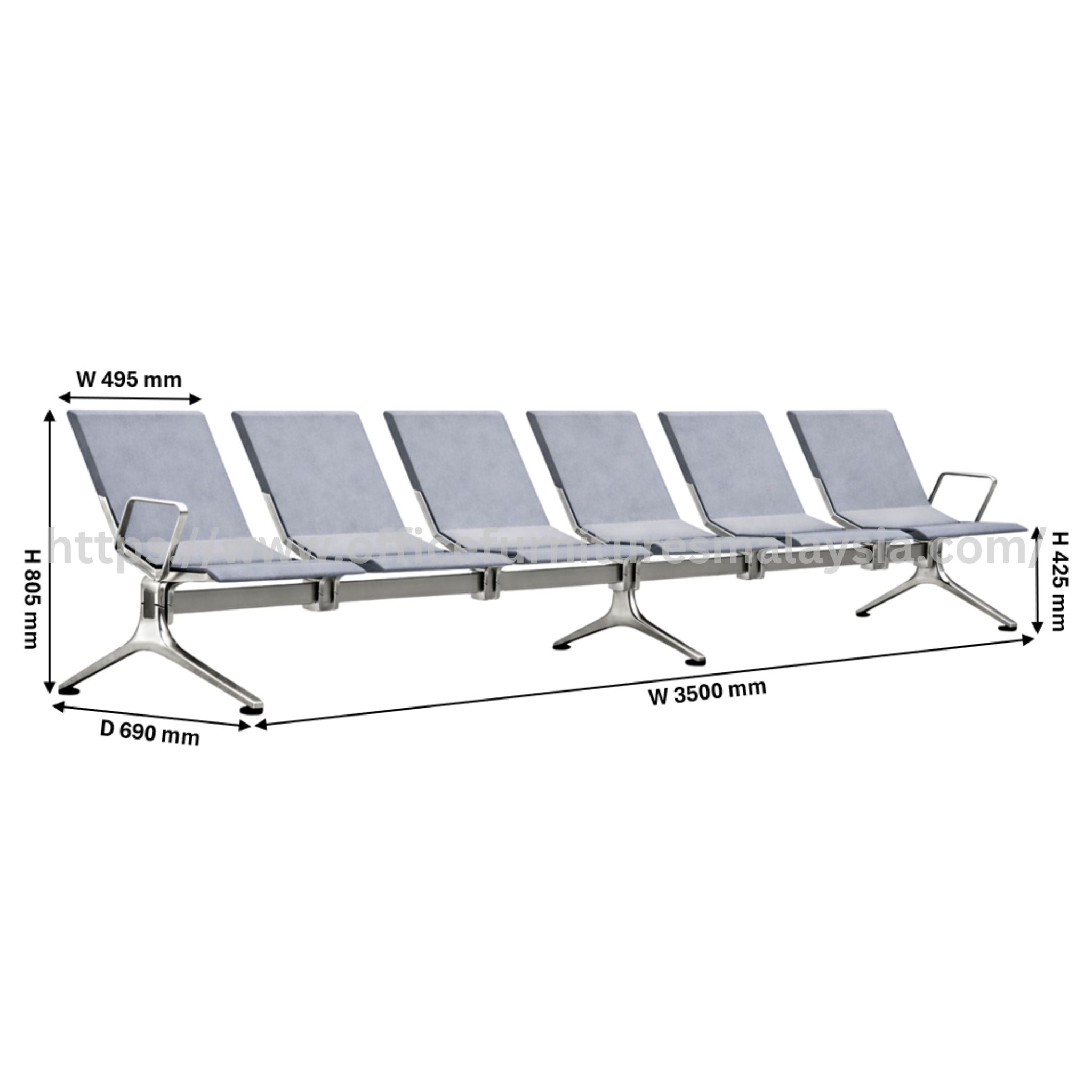 Publico 6 Seater Link Chair with Armrest TTDI Taman Setiawangsa Bangi