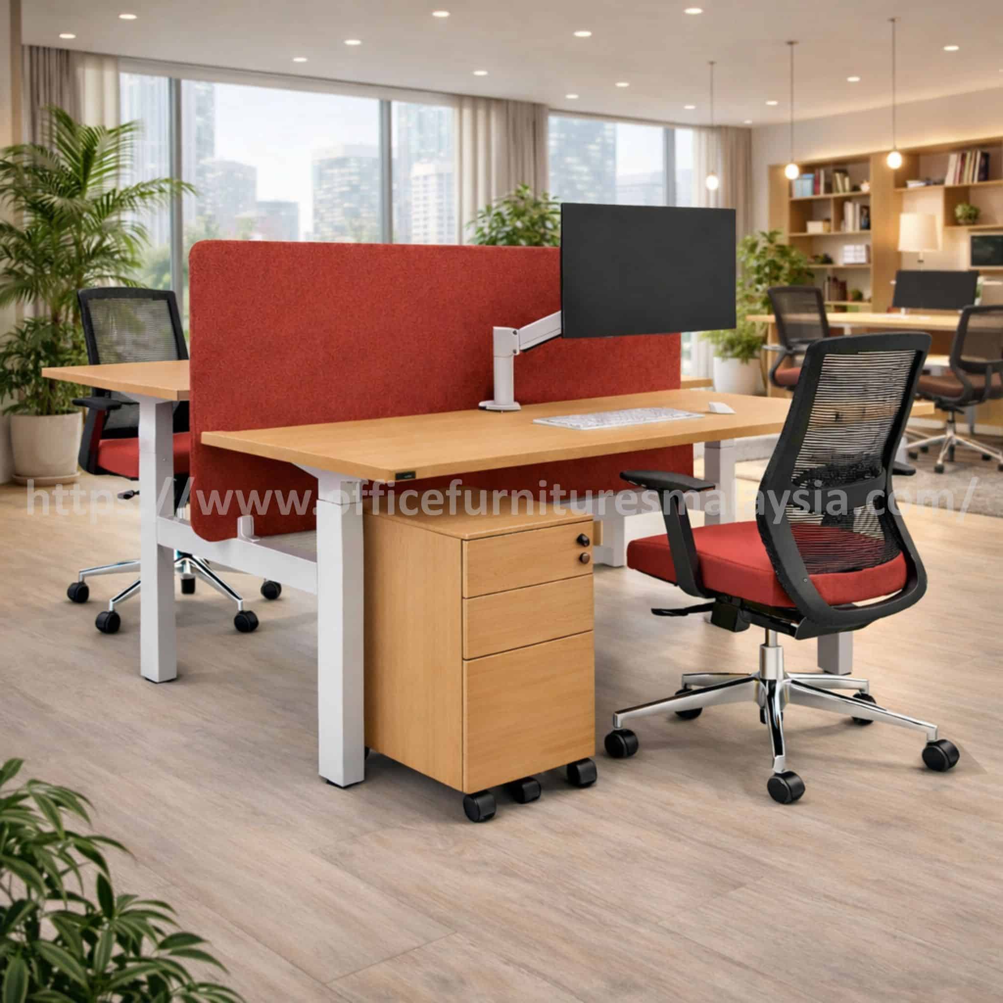 4 ft Adjustable Workstation with Frameless Partition Johor Bahru Skudai Melaka