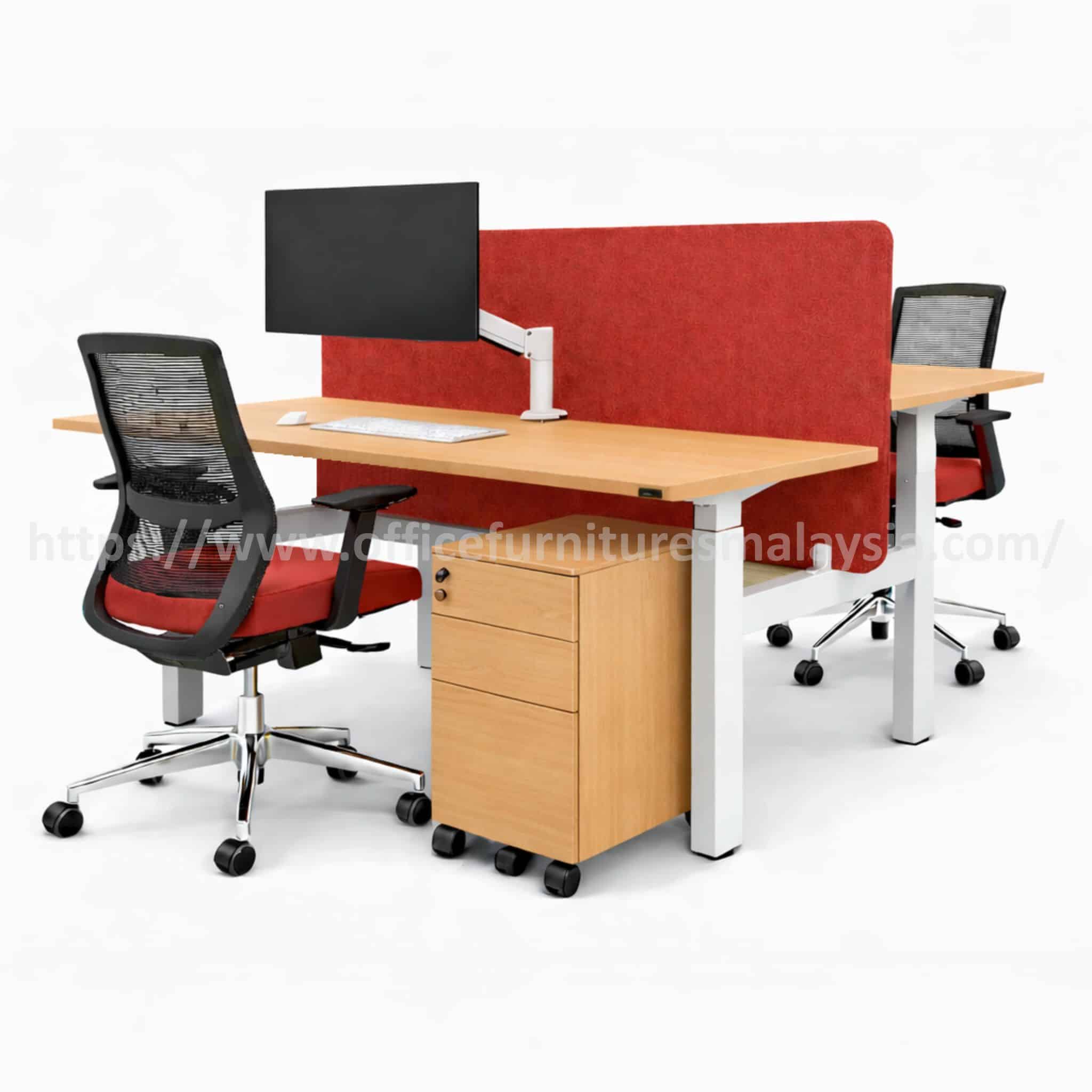 4 ft Adjustable Workstation with Frameless Partition Johor Kajangi Melaka