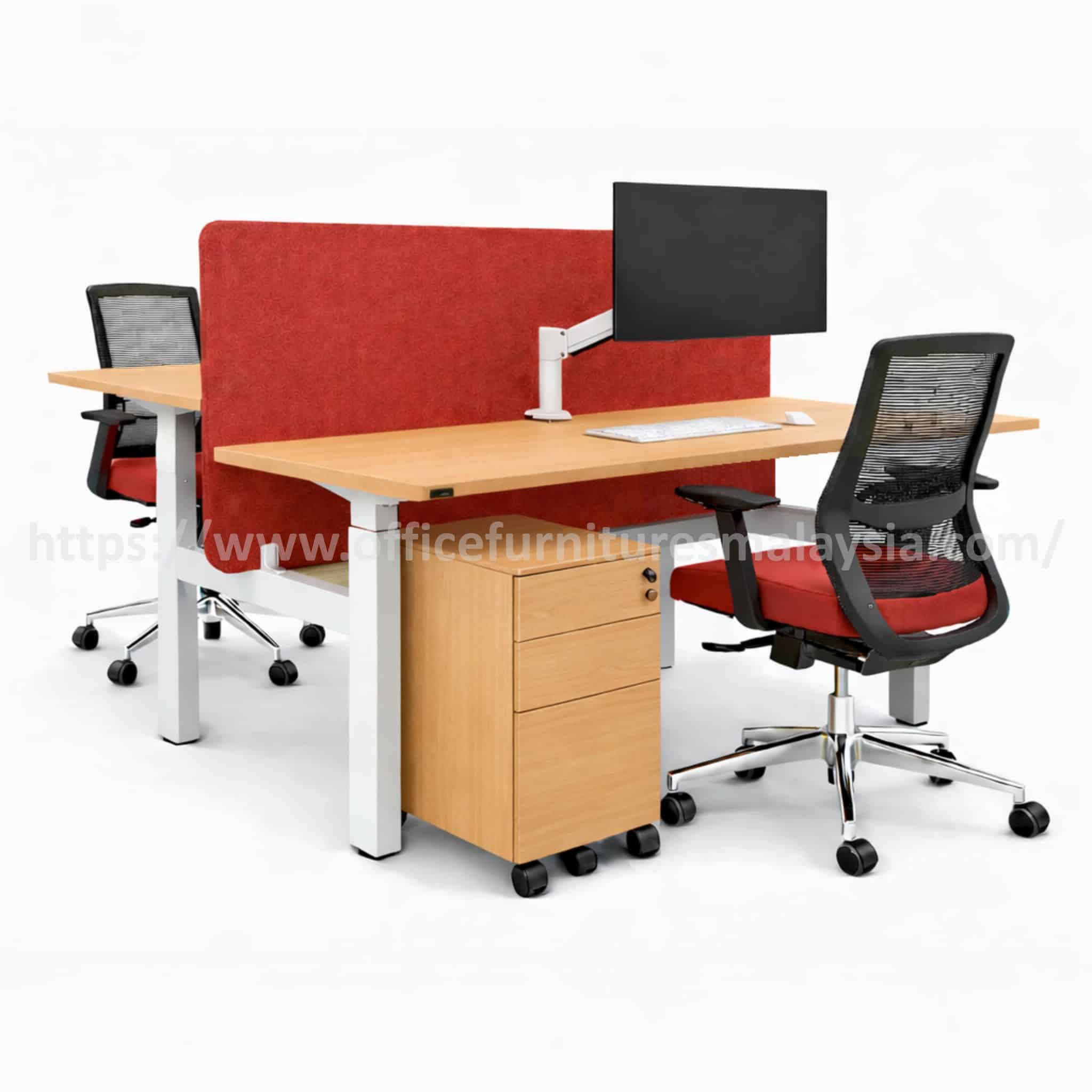 4 ft Adjustable Workstation with Frameless Partition Seremban Skudai Melaka