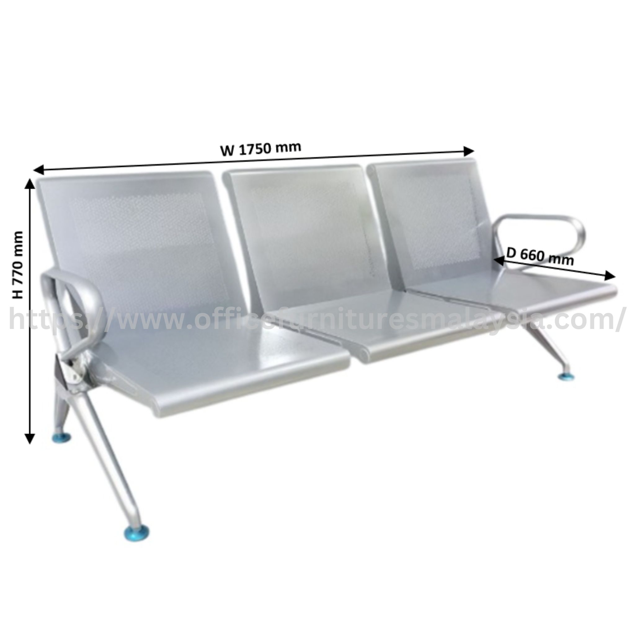 Velix Mild Steel 3 Seater Link Chair Taiping Gombak Ijok