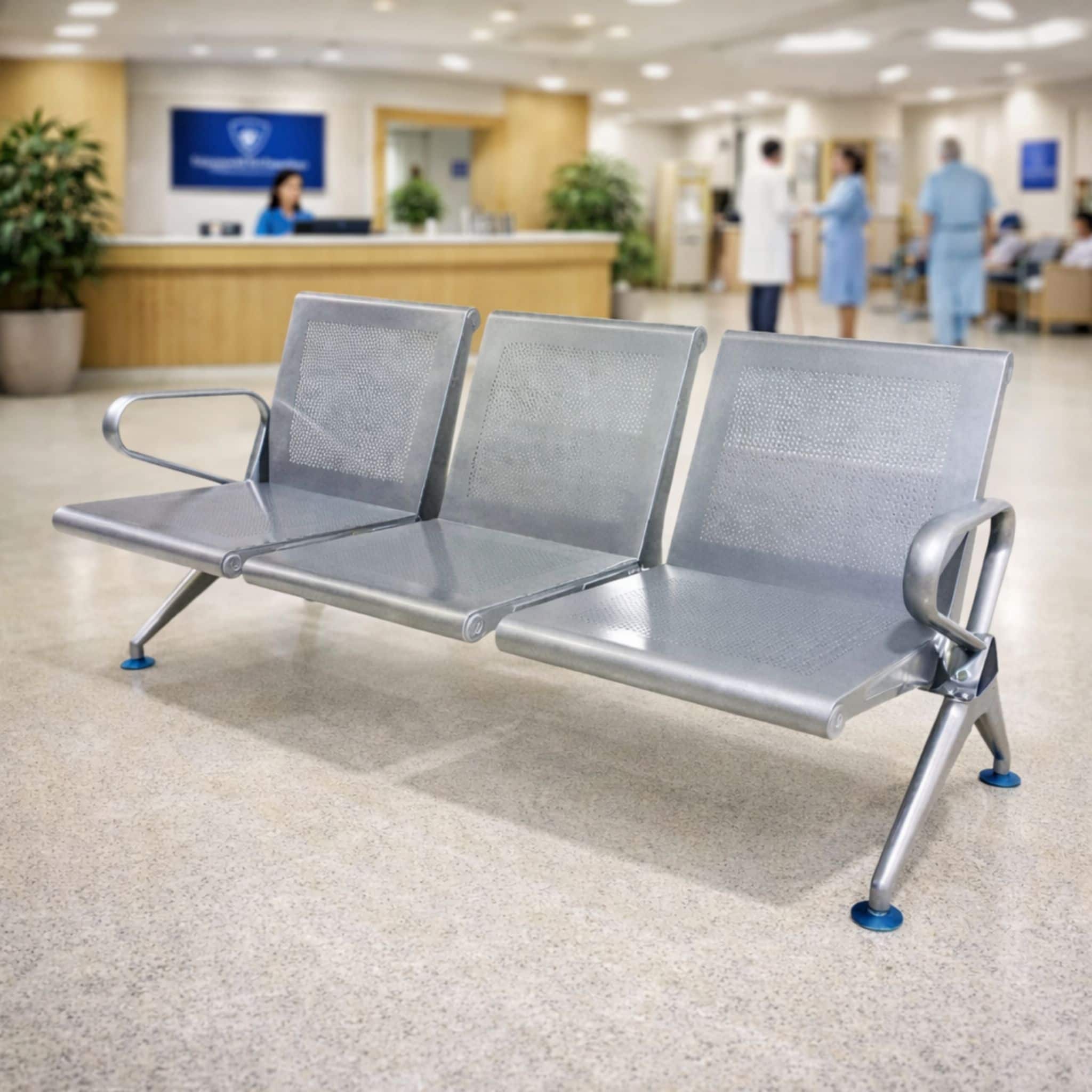 Velix Stainless Steel 3 Seater Link Chair Taiping Juru Sepang