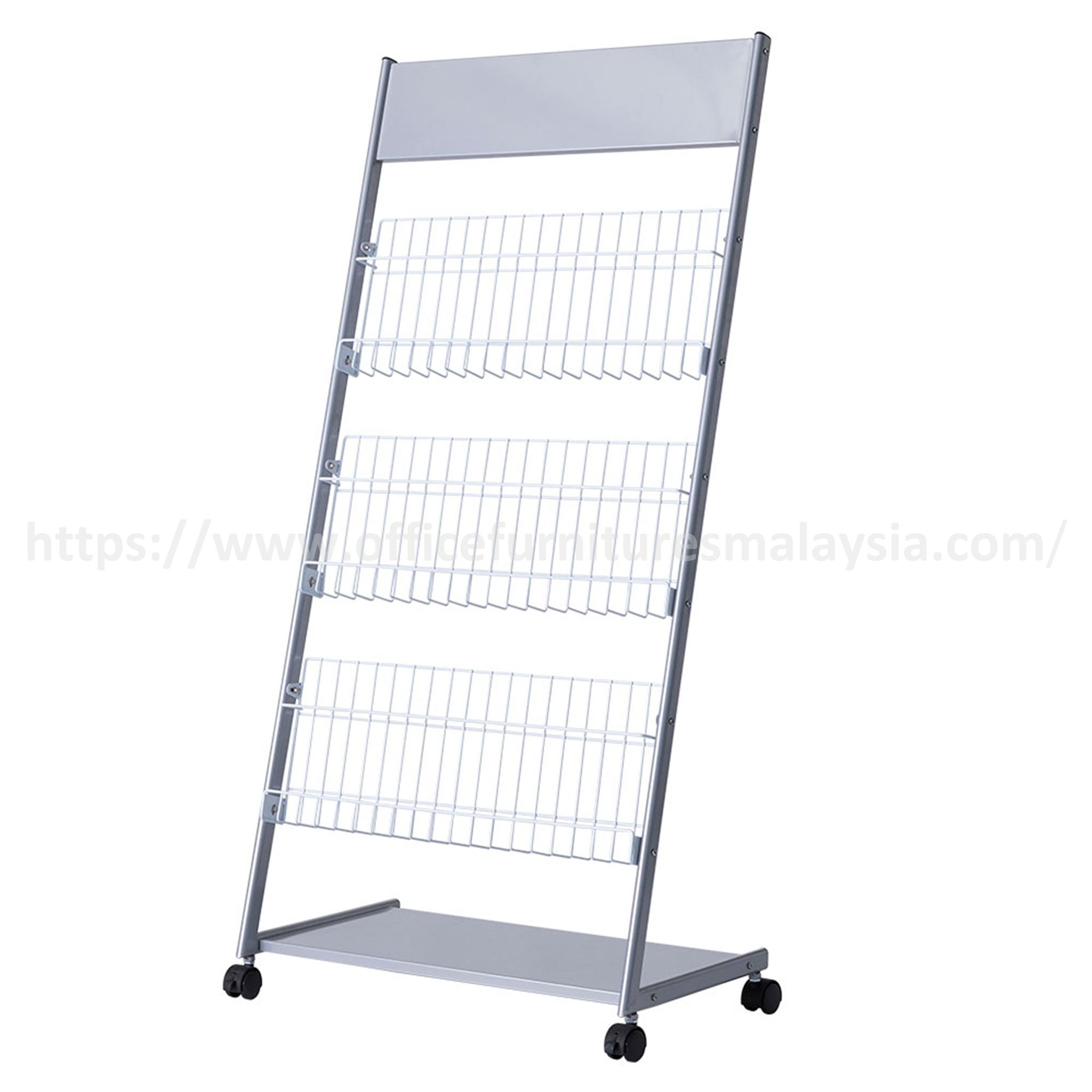 3 Tier Floor Standing Wire Literature Newspaper Magazine Rack Johor Seremban Klang