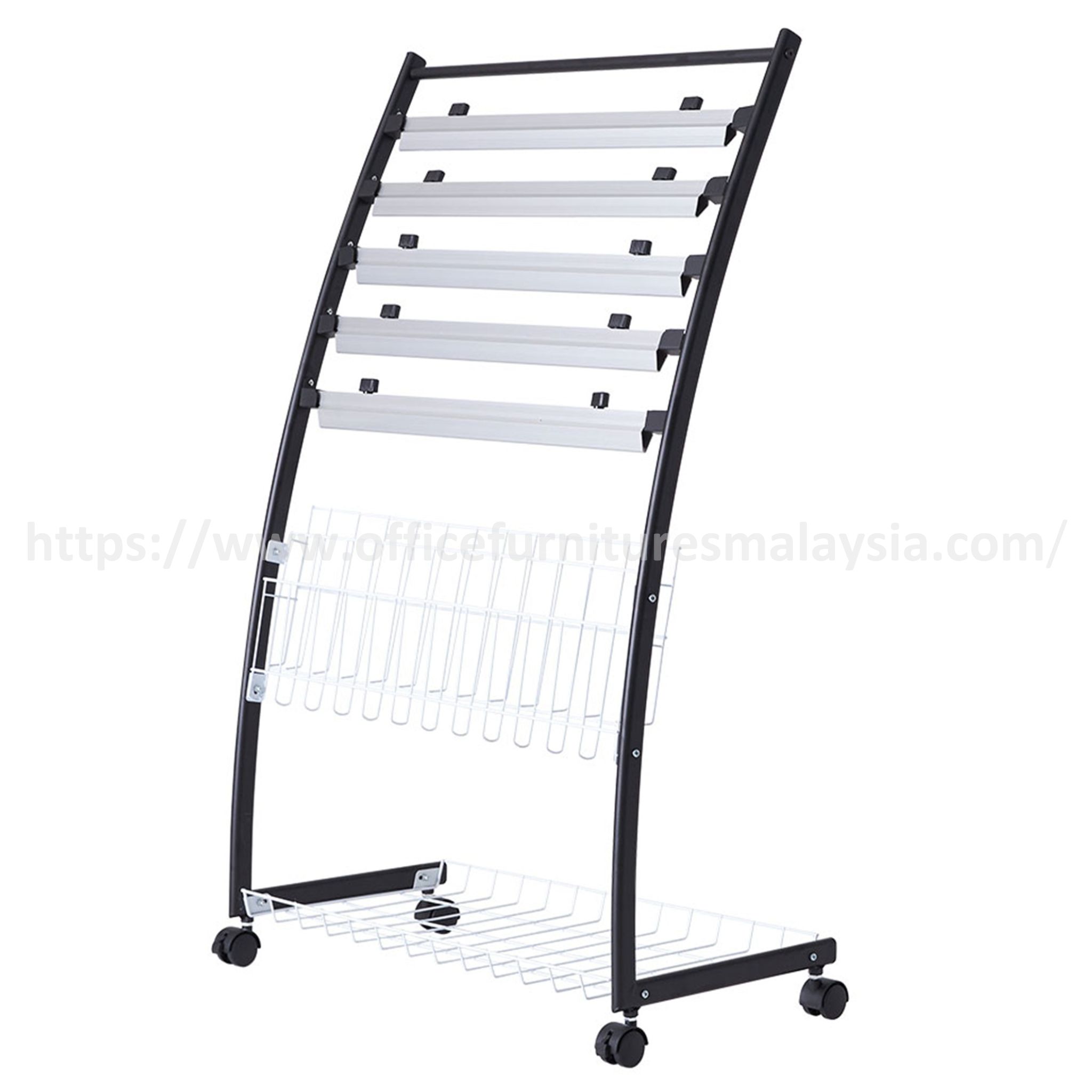 High Quality Office Newspaper Magazine Rack With Castor Kuala Lumpur Batang Kali Setia Alam