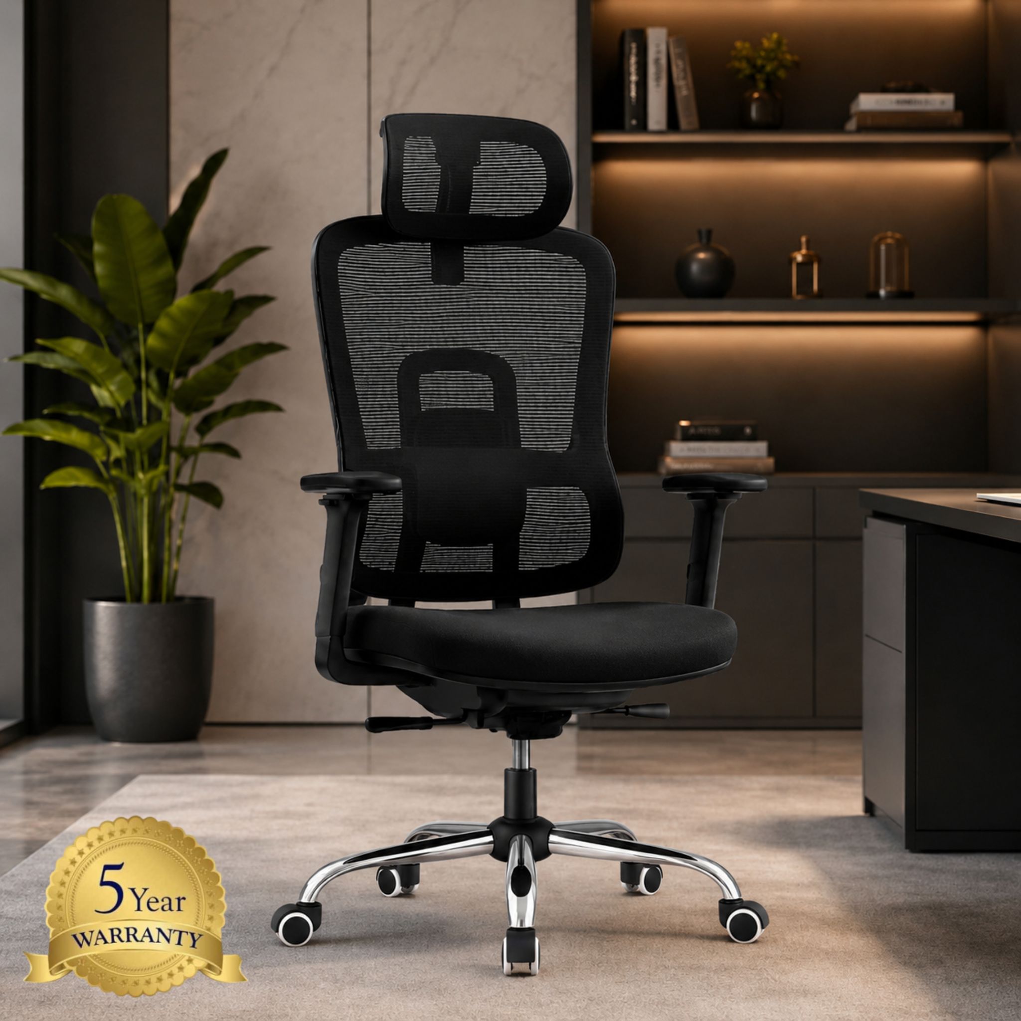 Hover Highback Mesh Chair Chrome Leg Putrajaya Cyberjaya Nilai