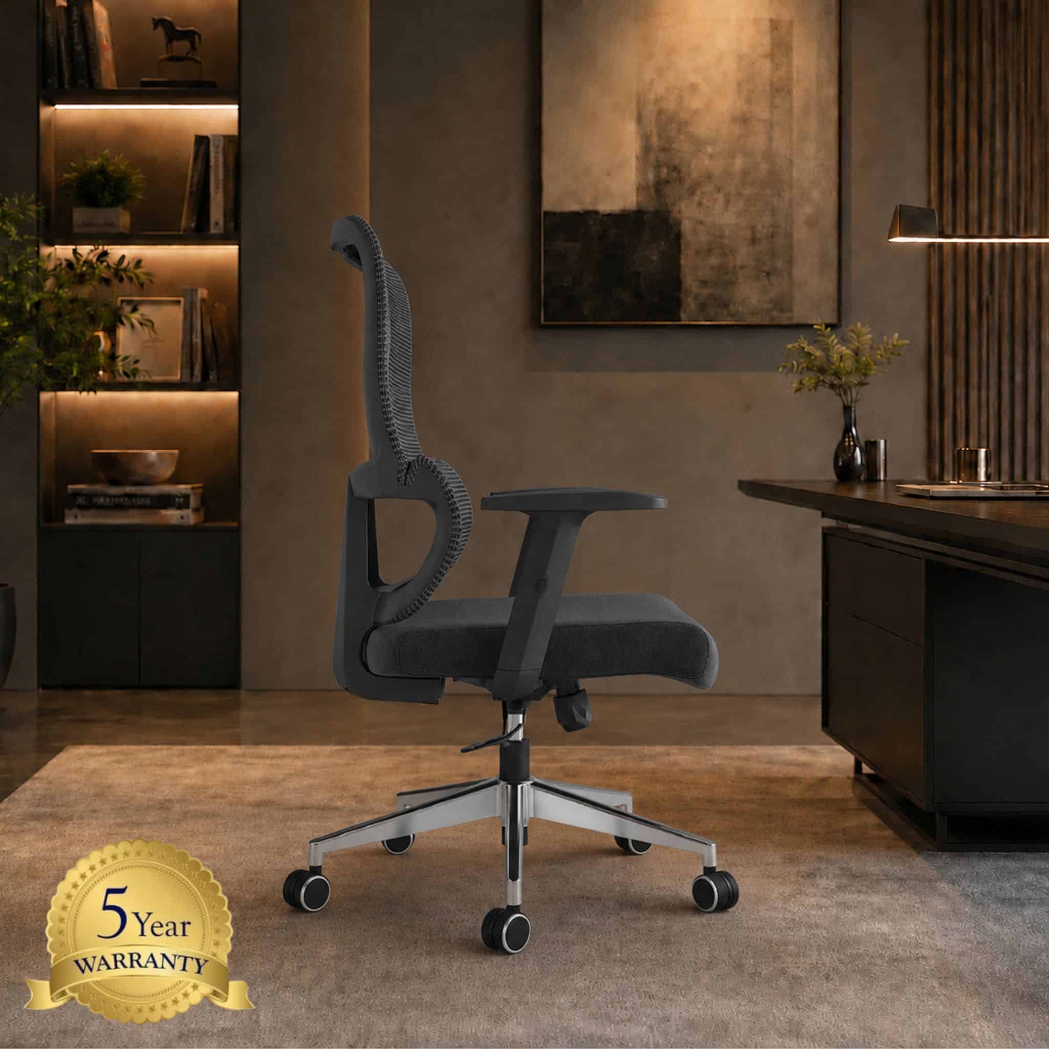 Velora Mediumback Mesh Chair Aluminium Chair Se;layang Sentul Nilai