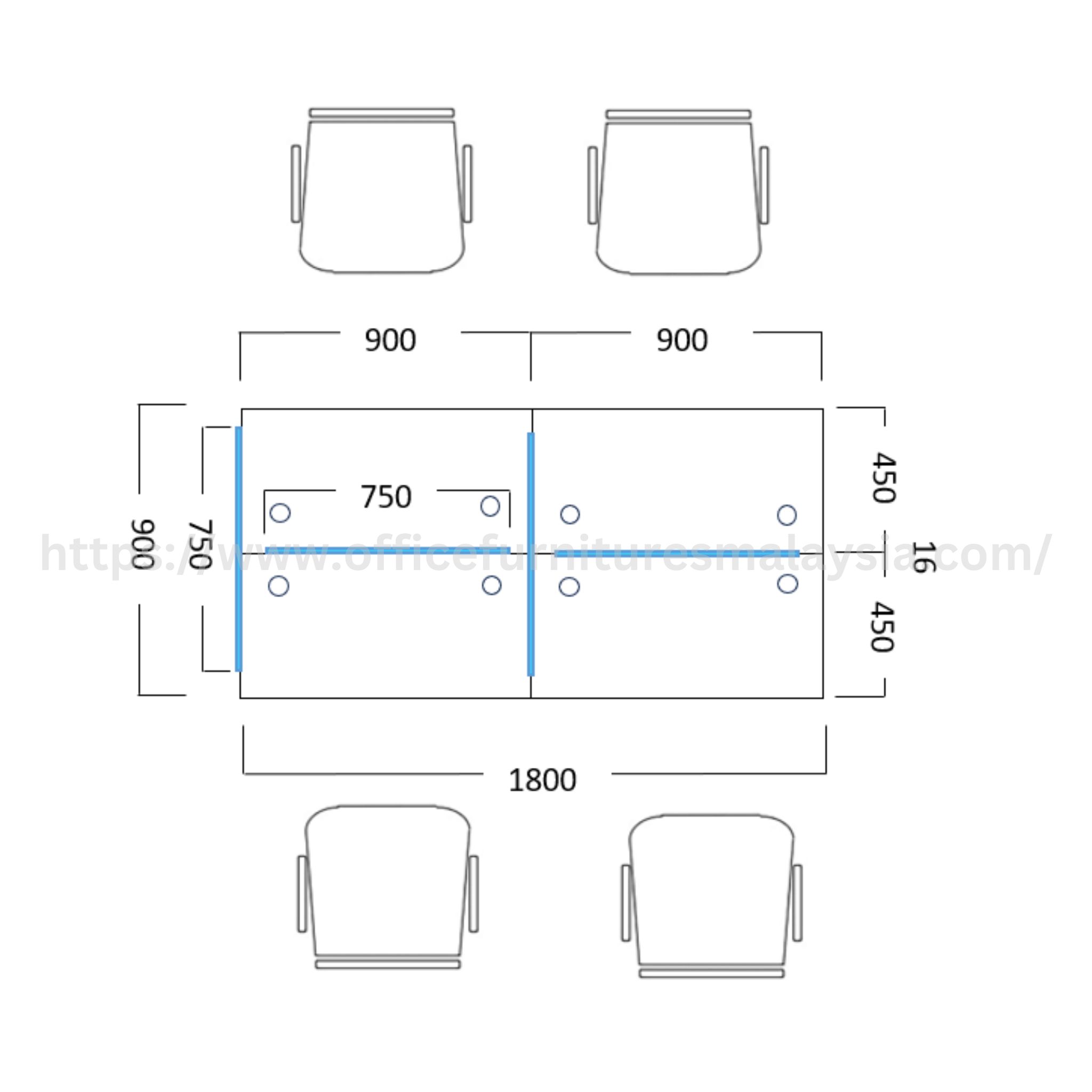 3 ft Axis Workstation 4 Seater Desk Seremban Putrajaya Klang