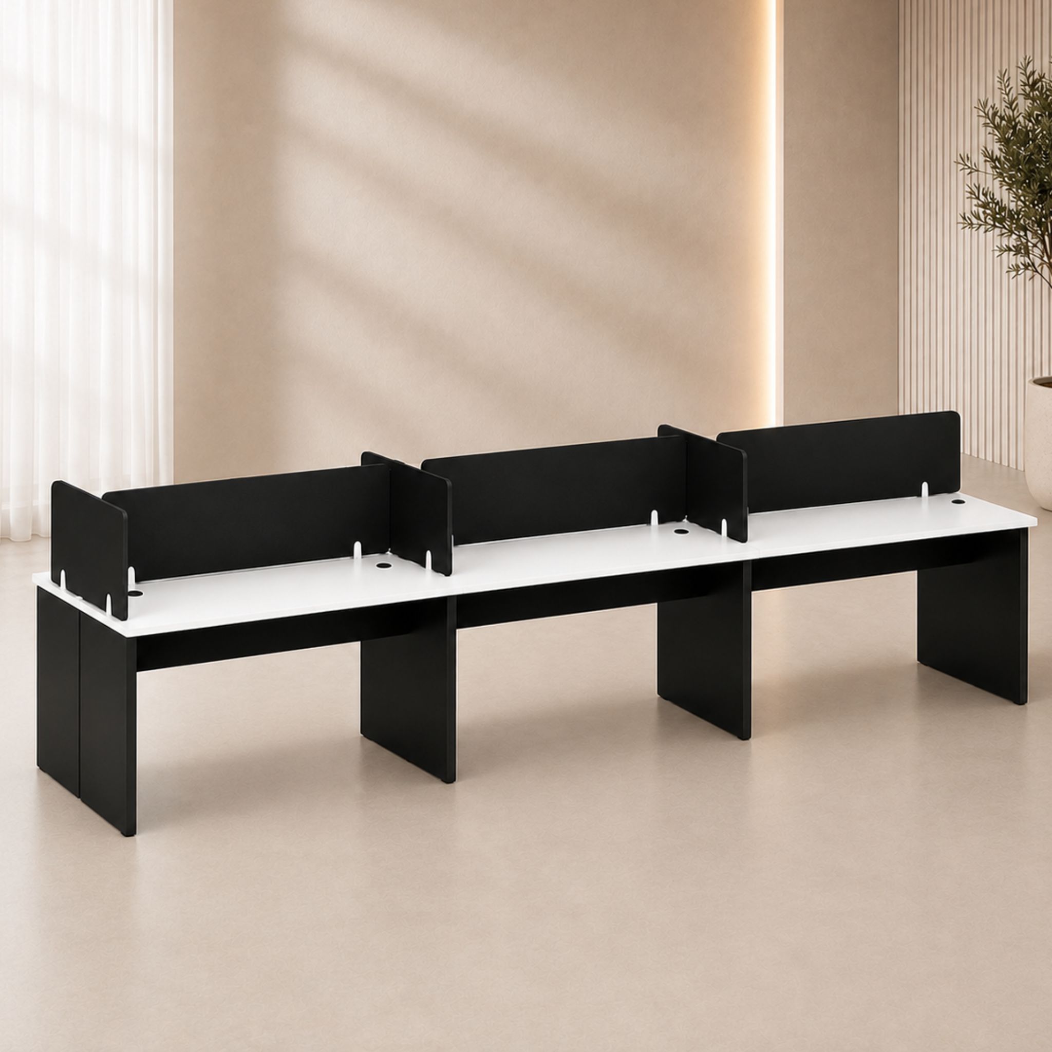 4 ft Metro Workstation 6 Seater Desk Taman Bahagia Taman Megah Taman Mayang