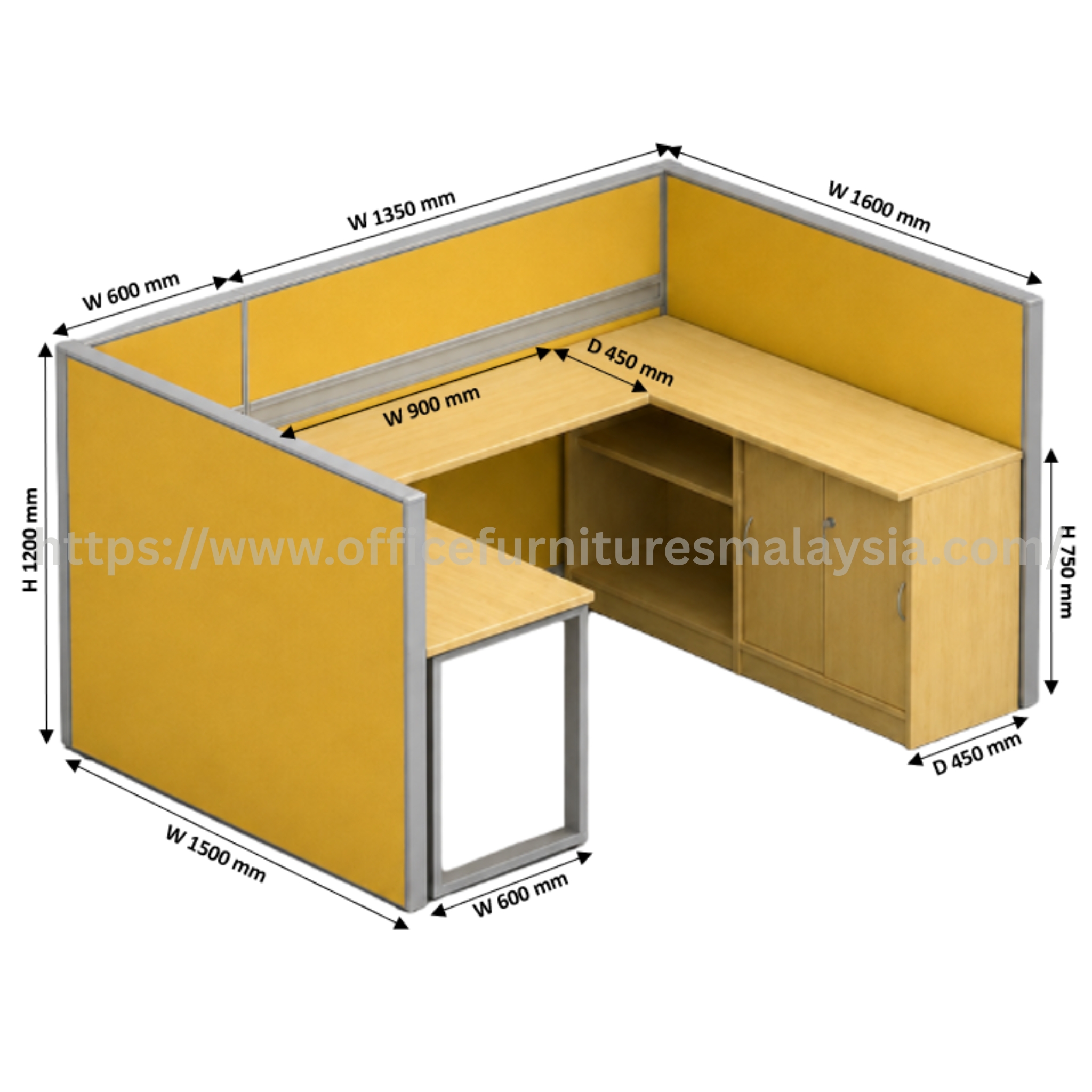 5 ft Gove 1 Seater Workstation Balakong Klang Subang Ampang