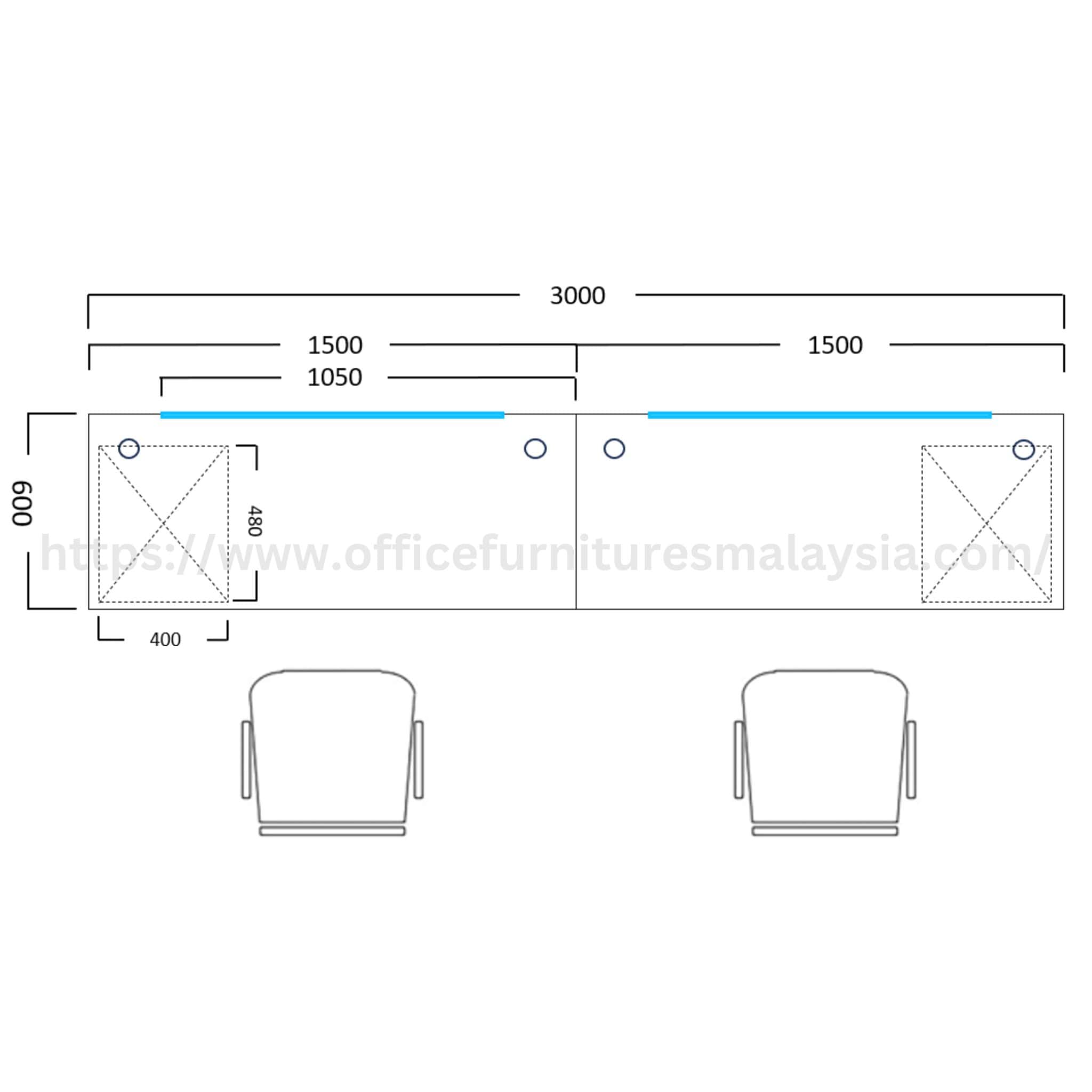 5 ft Valenza Workstation 2 Seater Desk Klang Cyberjaya Bukit Raja