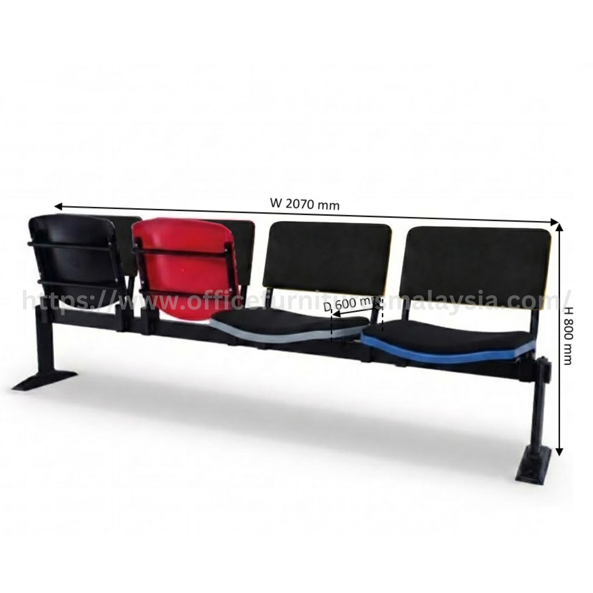Alliance 4 Seater Link Chair with Backrest & Seat Padded Semenyih Cyberjaya Putrajaya