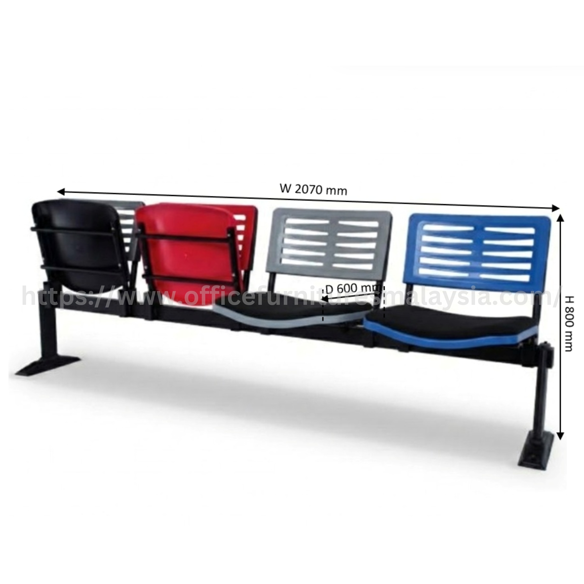 Alliance 4 Seater Link Chair with Seat Padded Semenyih Cyberjaya Putrajaya