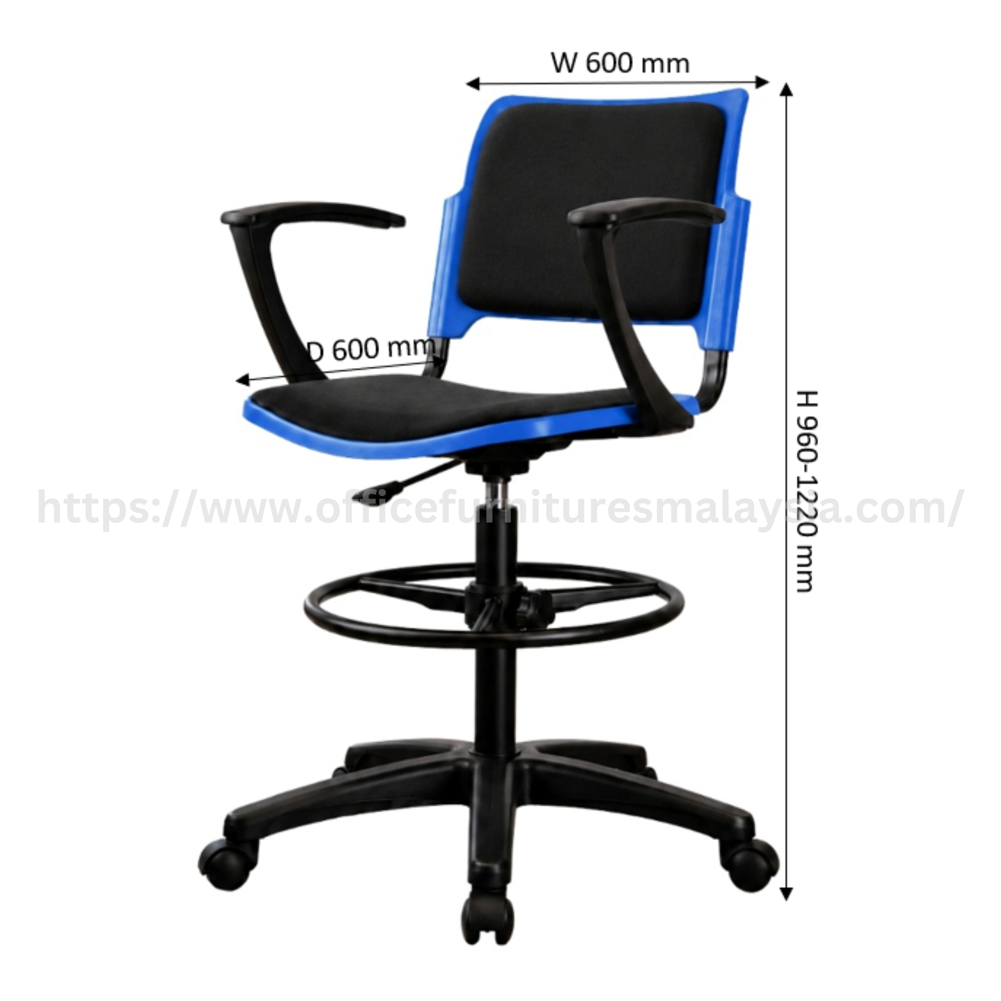 Arden Typist Drafting Chair with Padding Seat & Backrest Cheras Ampang Serdang