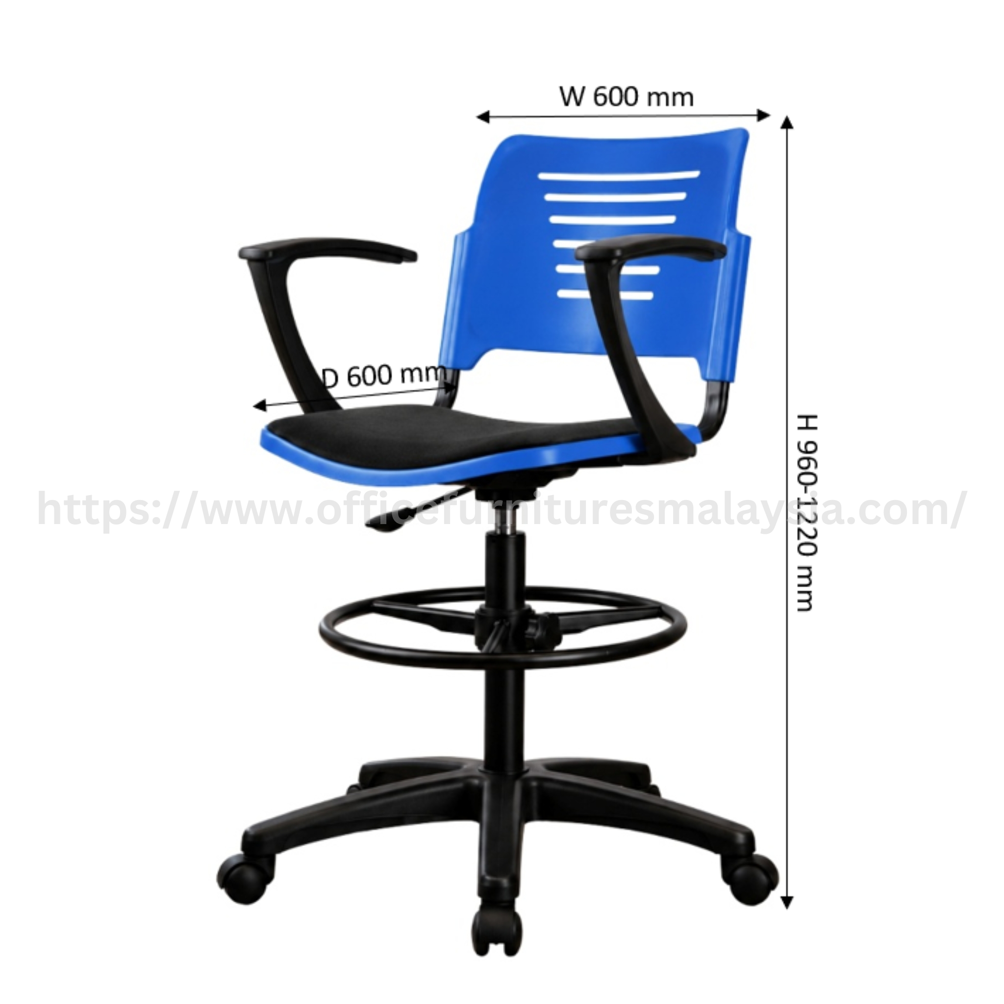 Arden Typist Drafting Chair with Padding Seat Bangi Semenyih Cyberjaya