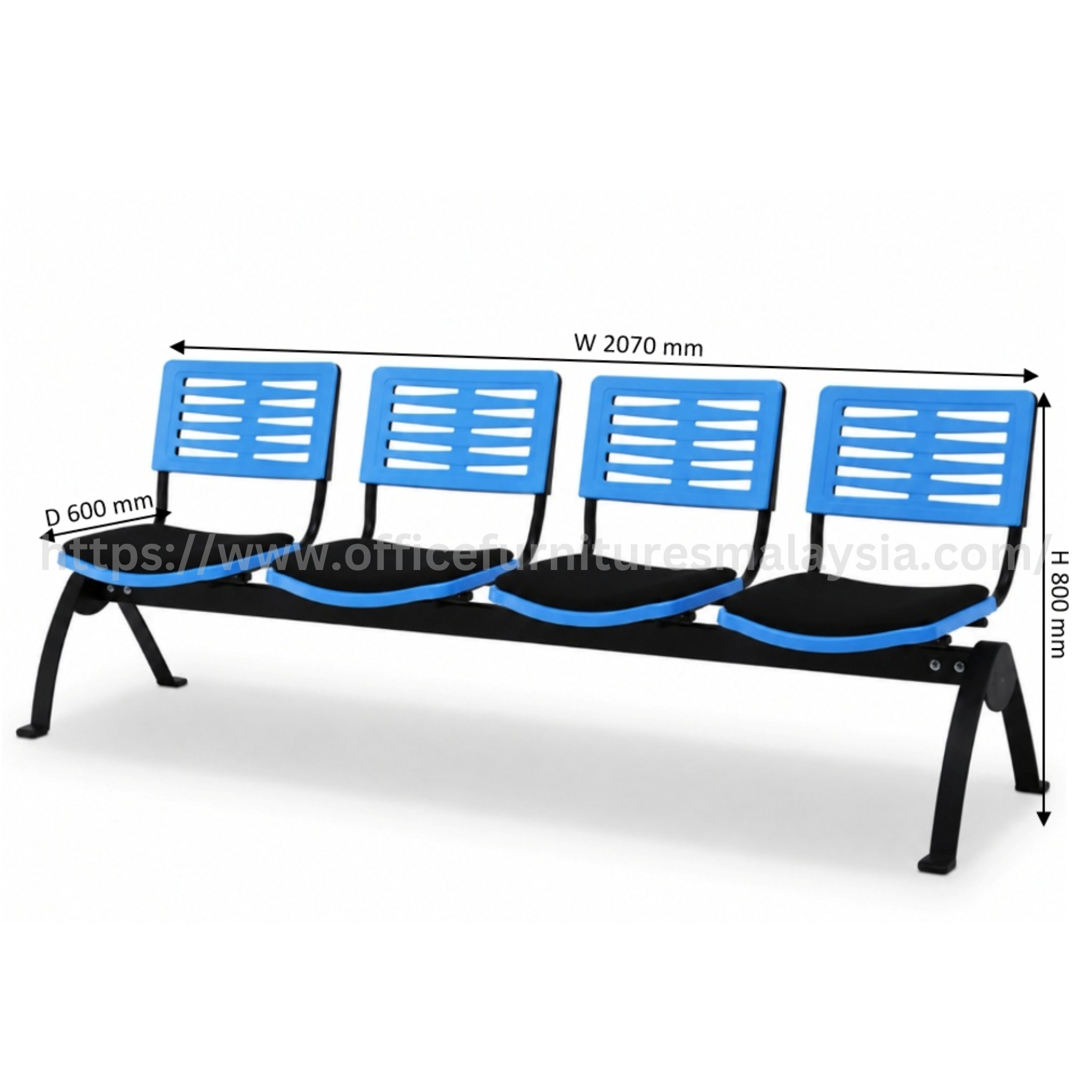 Bino 4 Seater Link Chair with Seat Padded Semenyih Cyberjaya Putrajaya