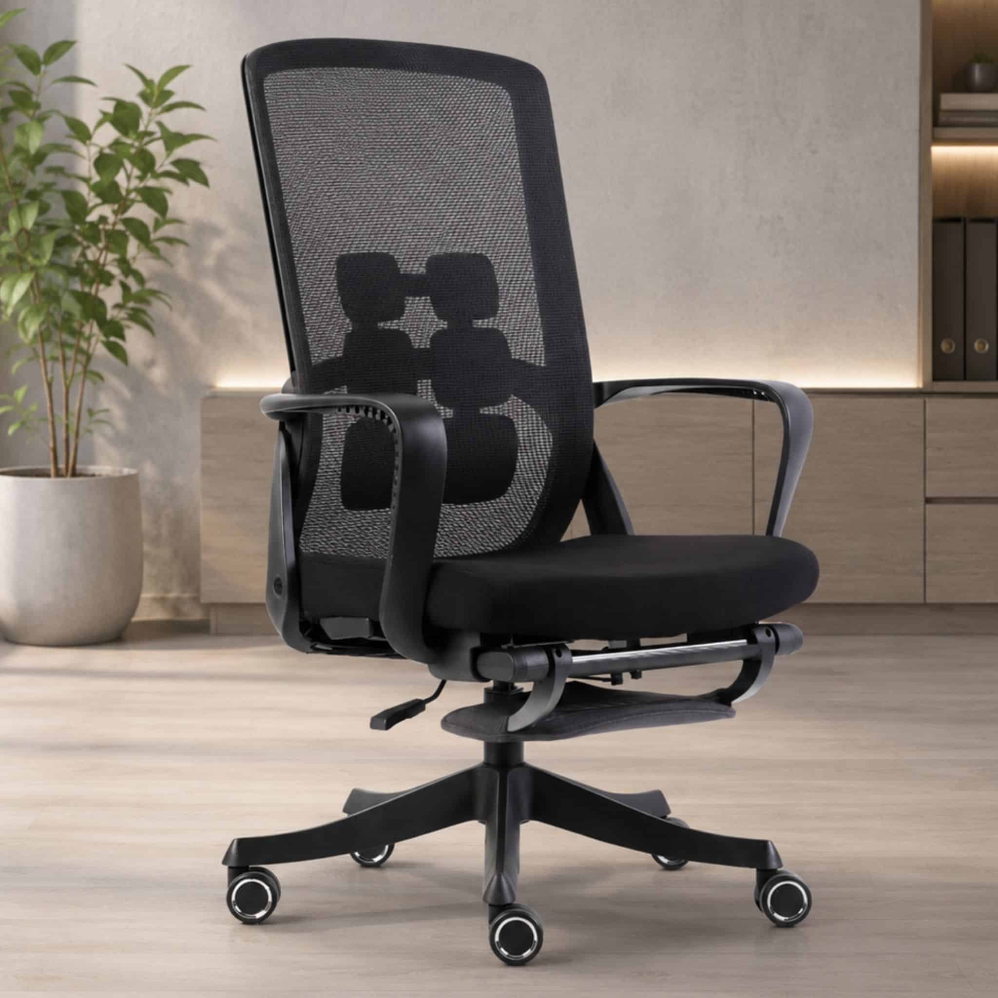 Bravio Mediumback Reclining Mesh Chair with Footrest Sepang Salak Tinggi Nilai