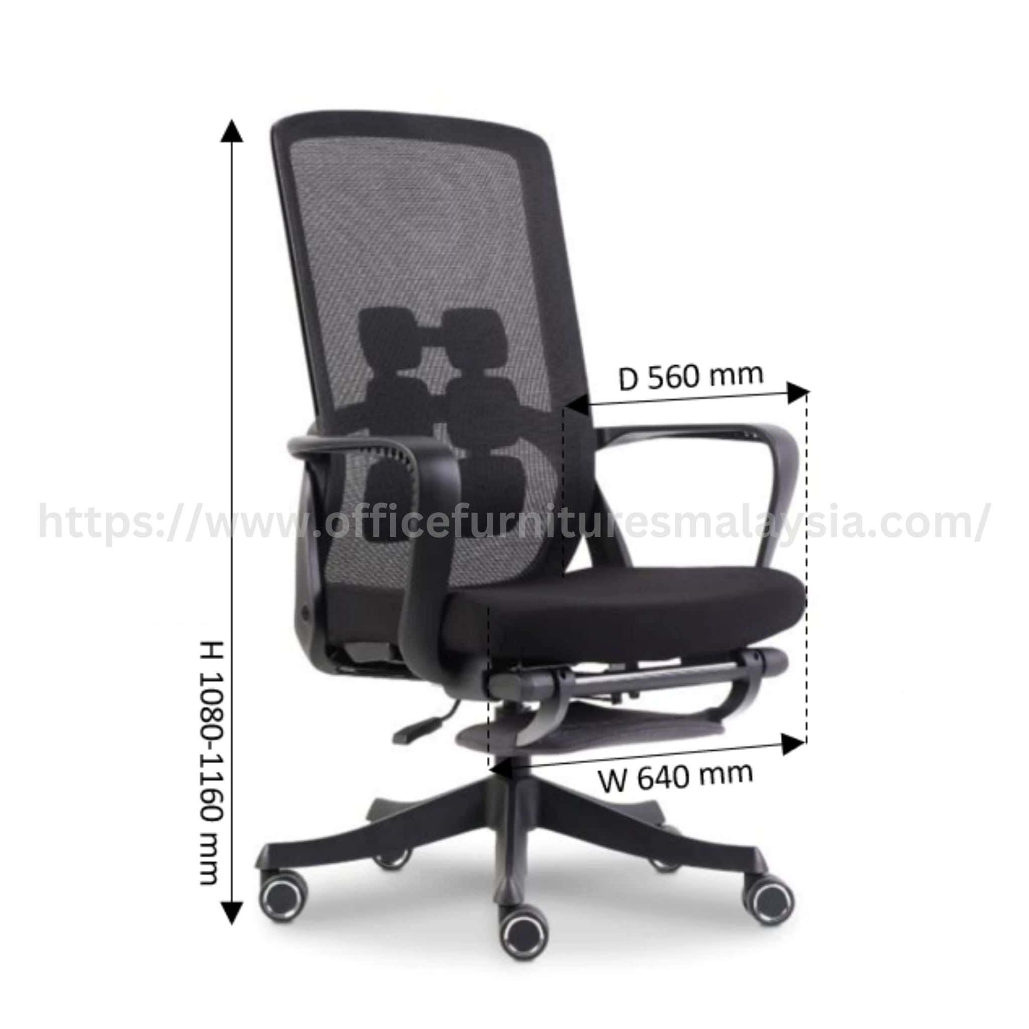 Bravio Mediumback Reclining Mesh Chair with Footrest Sungai Buloh Seri Kembangan Serdang