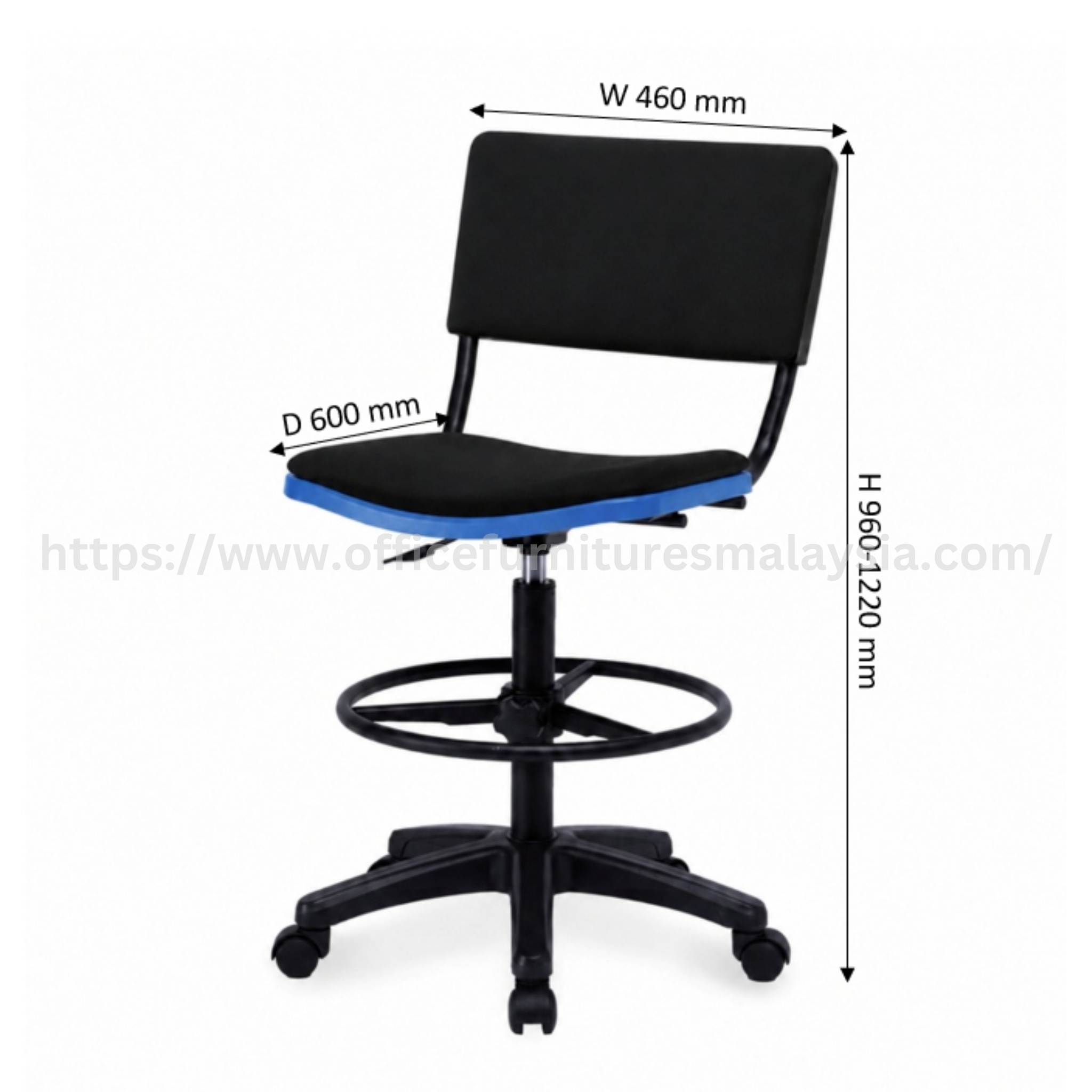 Breno Typist Drafting Chair with Padding Seat & Backrest Batu Caves Gombak Rawang