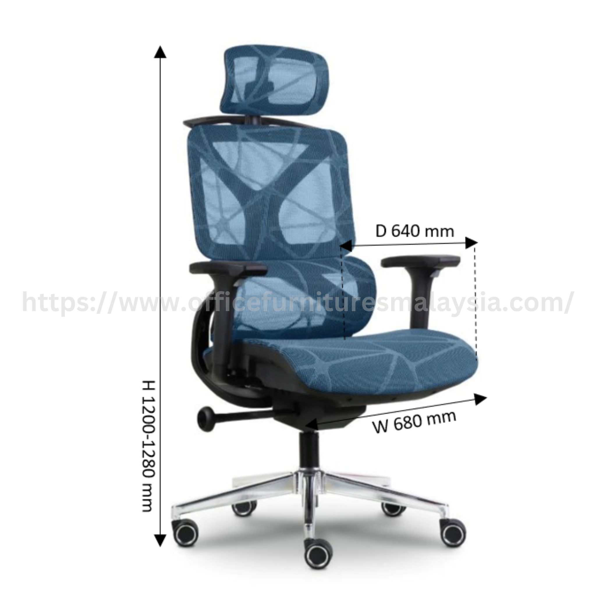 Ivero Highback Mesh Chair Batu Caves Gombak Segambut