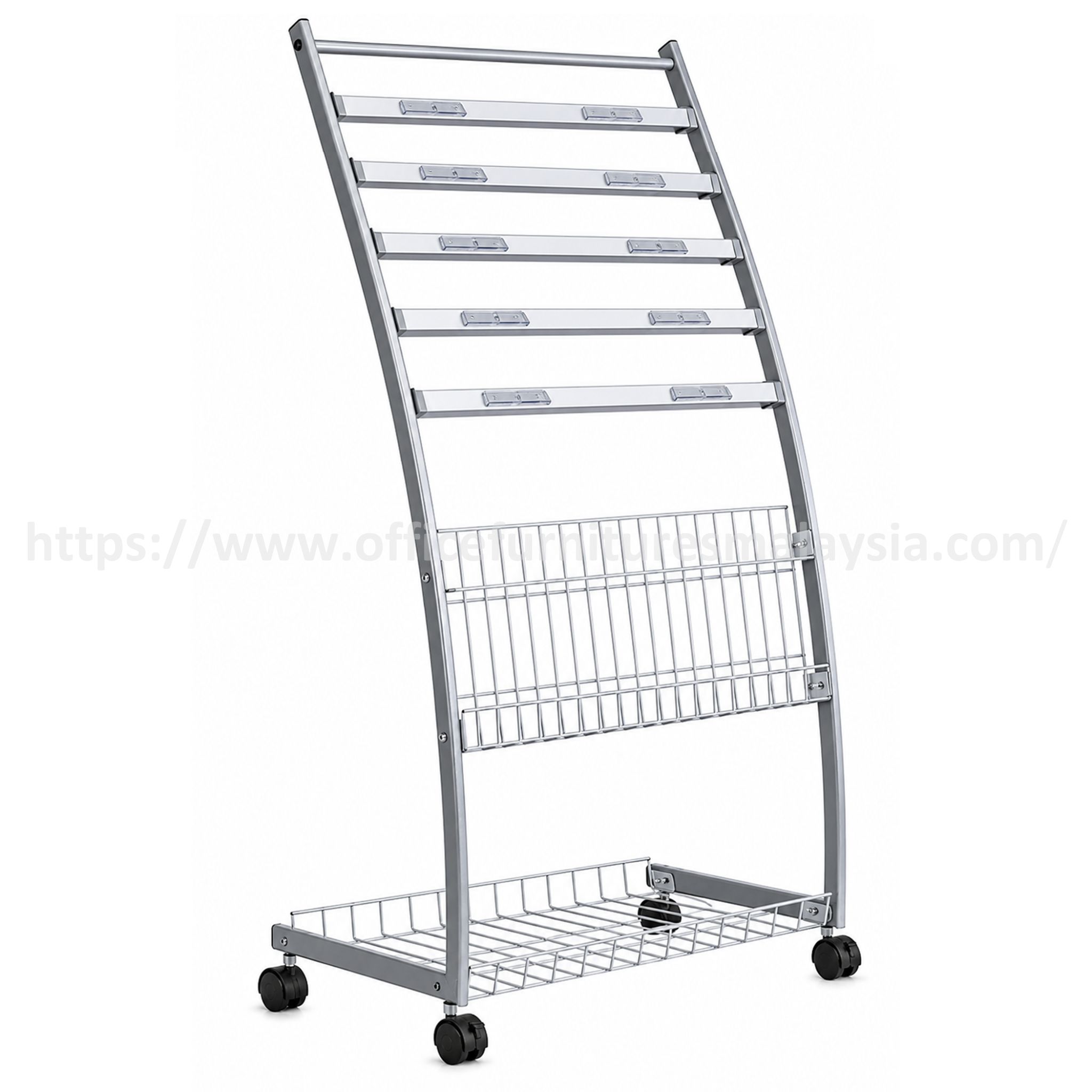 Metal Newspaper Display Rack With Wire Basket Batang Kali Kelana Jaya Batu Caves