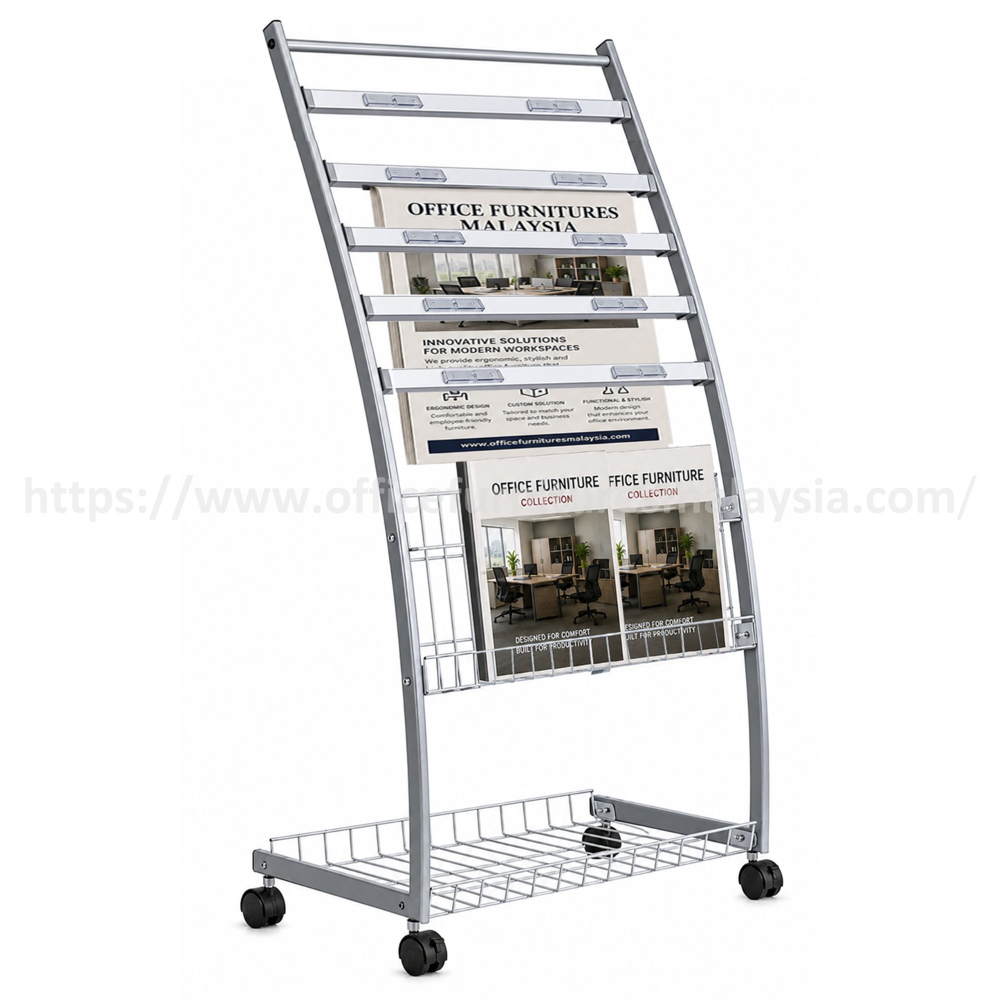 Metal Newspaper Display Rack With Wire Basket Batang Kali Subang jaya Semenyih