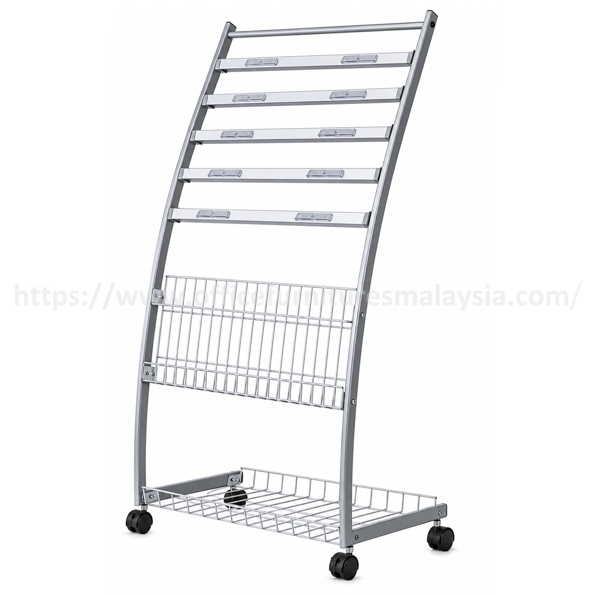 Metal Newspaper Display Rack With Wire Basket Shah Alam Setia Alam Batu Caves