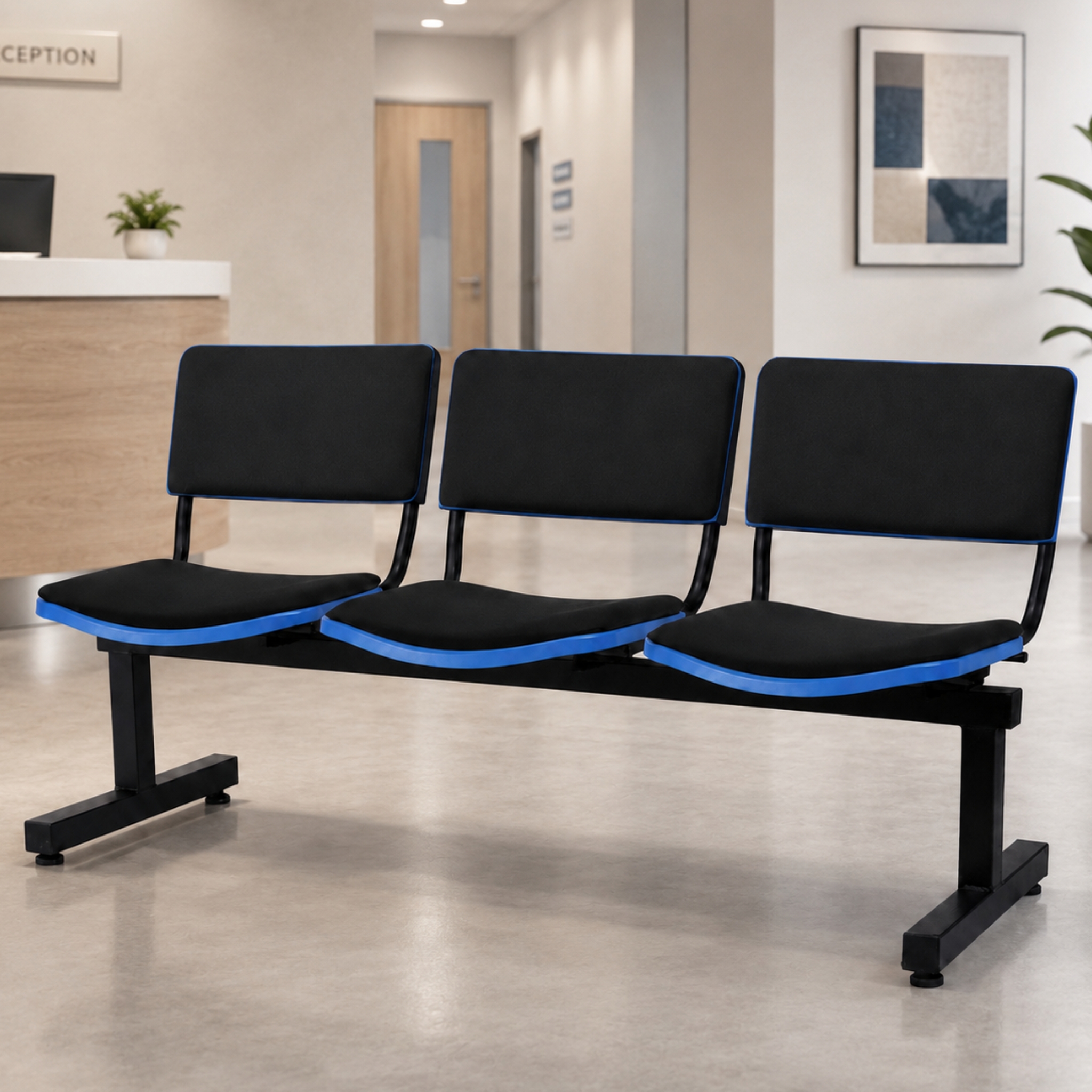 Renos 3 Seater Link Chair with Backrest & Seat Padded Selayang Balakong Kajang