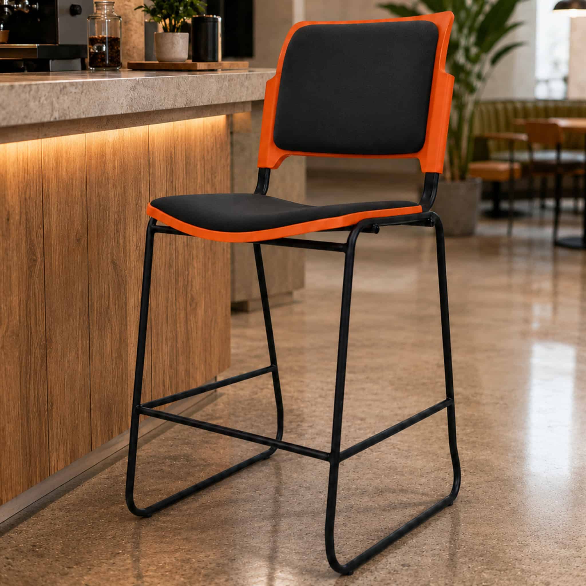 Veloce Cushion Bar High Stool Kayu Ara Lembah Subang Meru