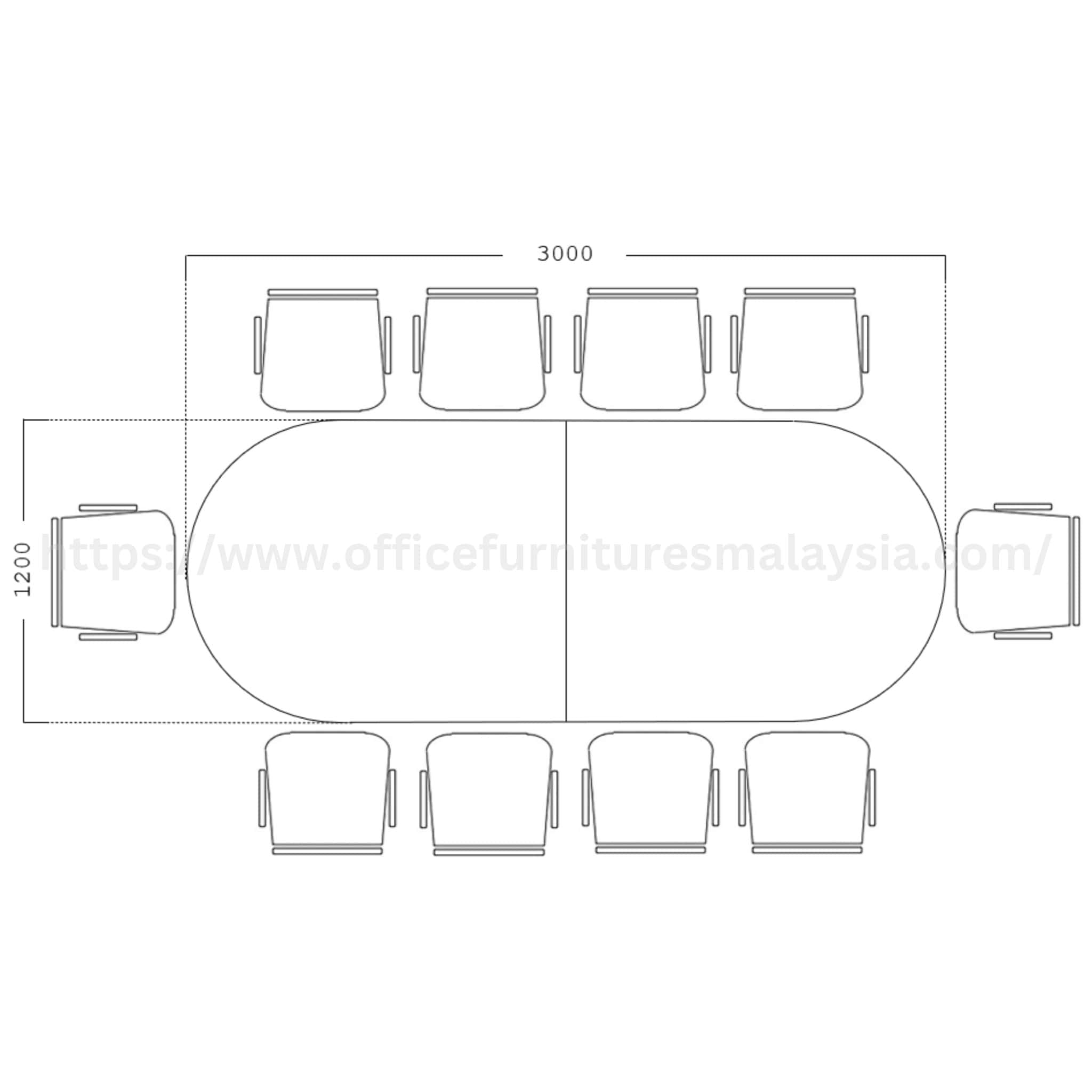 10 ft Wesley Oval Conference Discussion Table Bangi Banting Klang