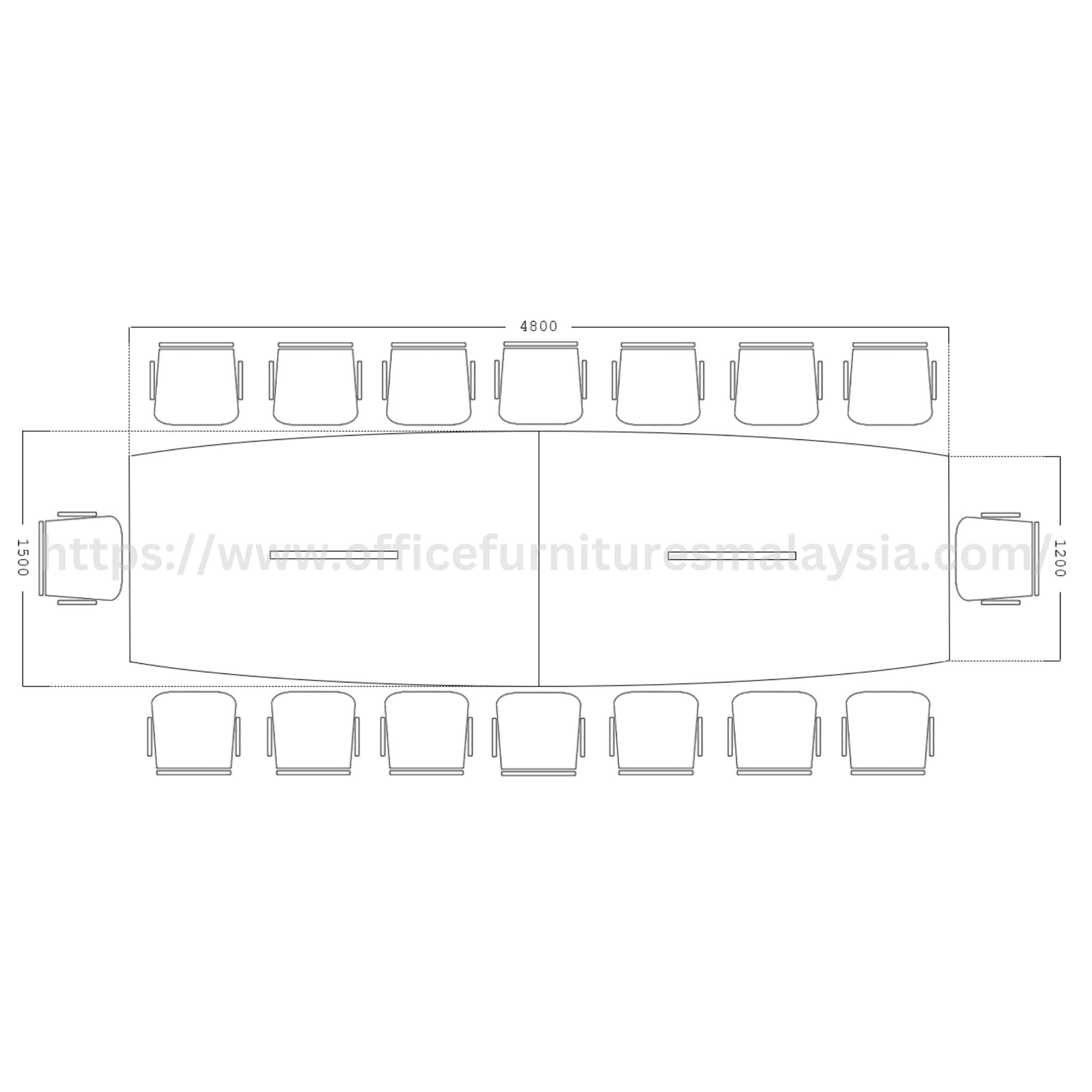16ft Sven Boat-Shape Conference Table Bangi Serdang KLCC