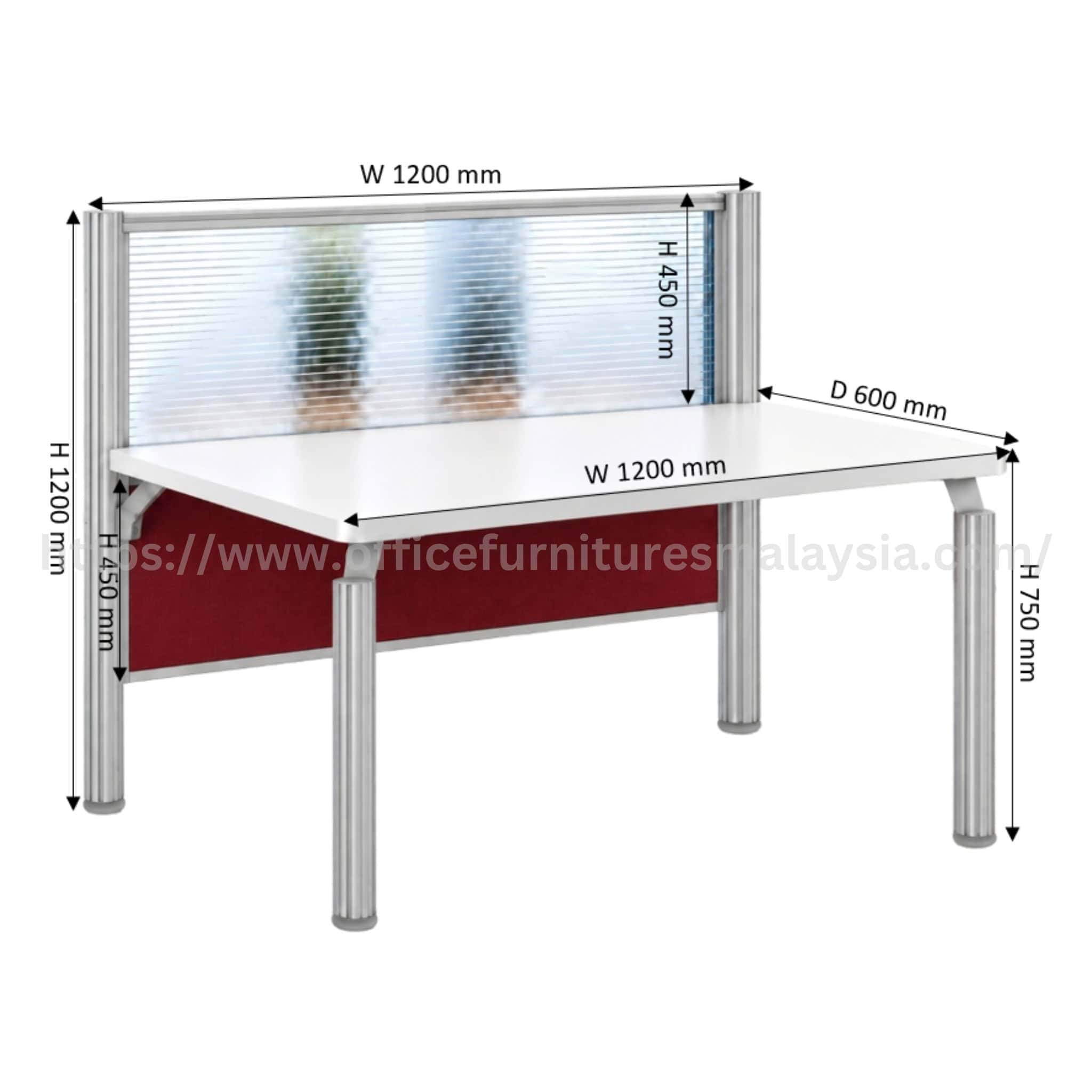 4 ft Savio Concept 1 Seater Workstation Meru Kajang Klang