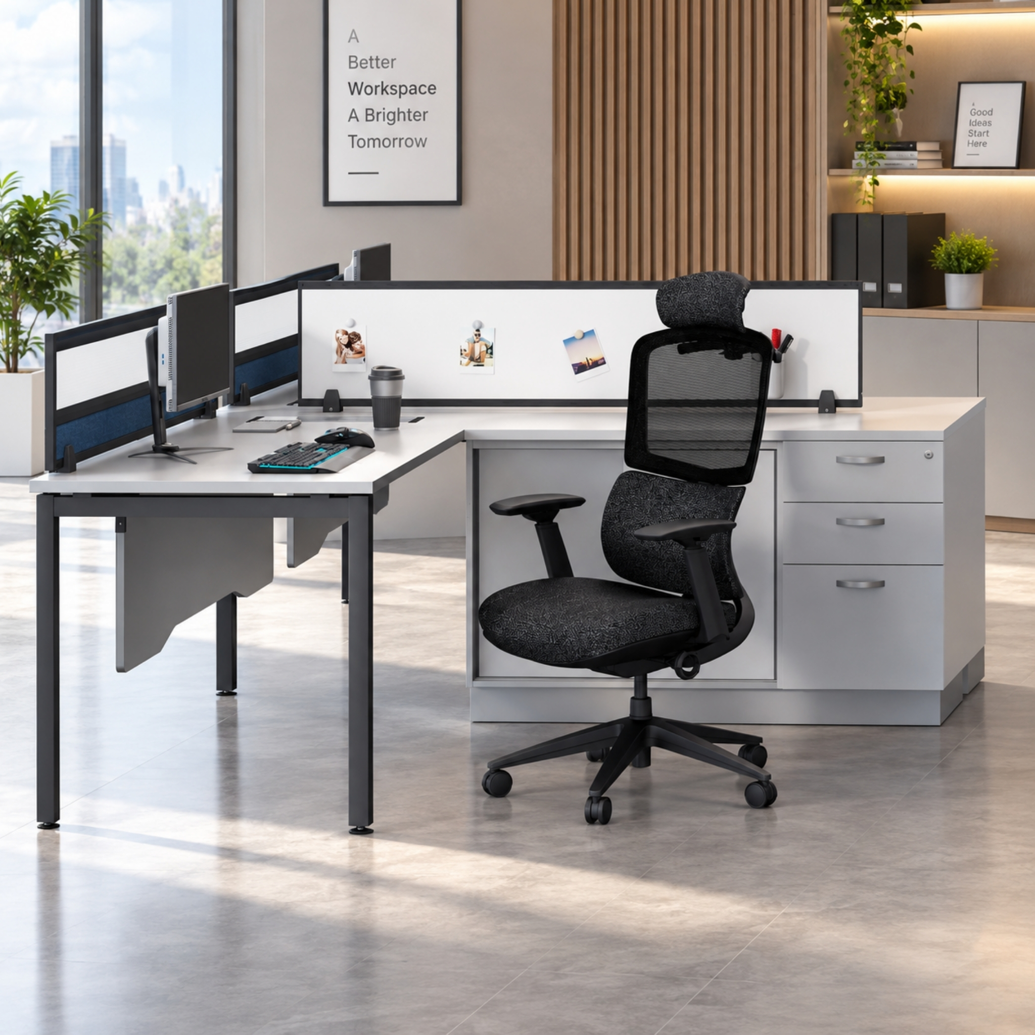 5 ft Brace Workstation Cluster of 2 Seater Putrajaya Cyberjaya Meru