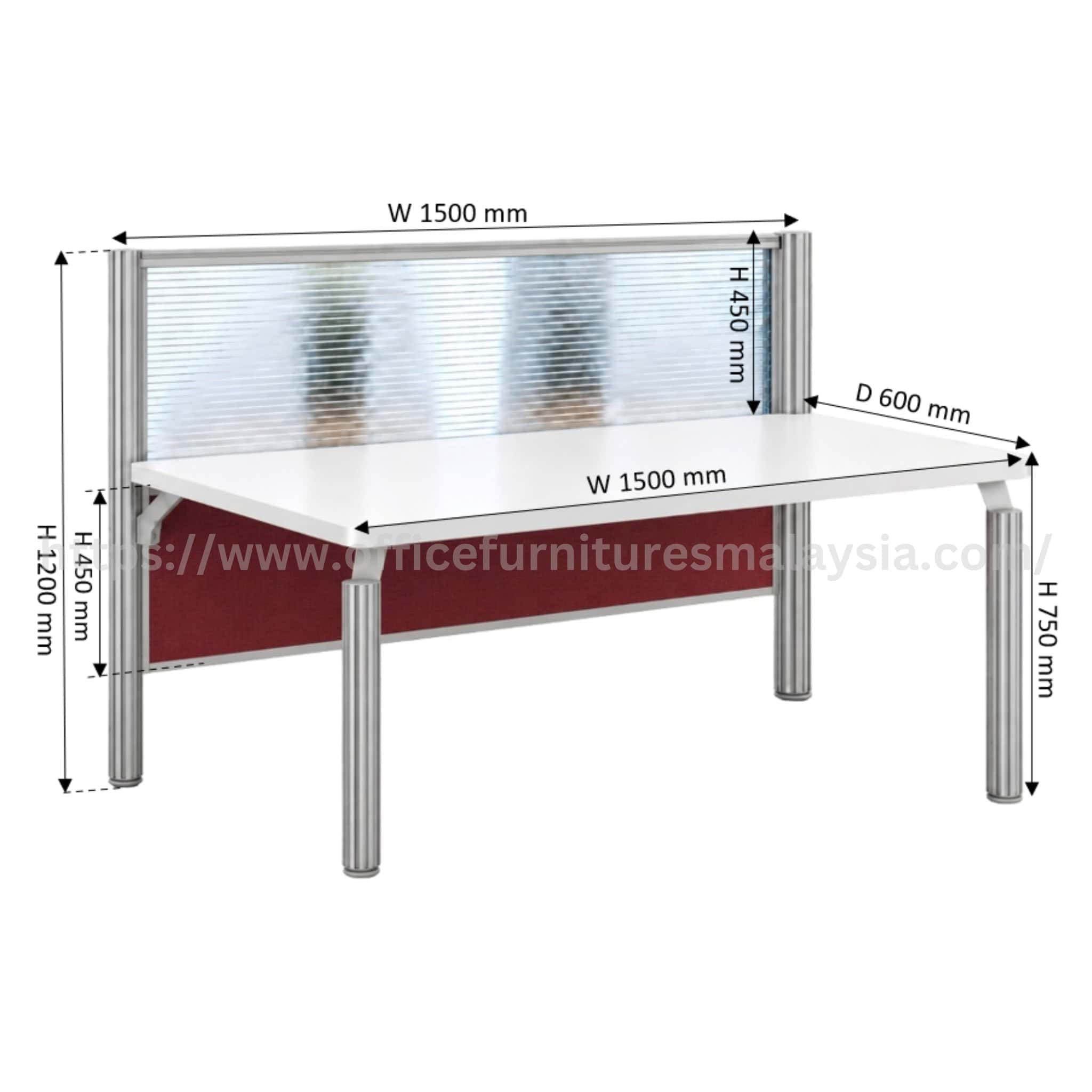 5 ft Savio Concept 1 Seater Workstation Mutiara Damansara Subang Jaya USJ
