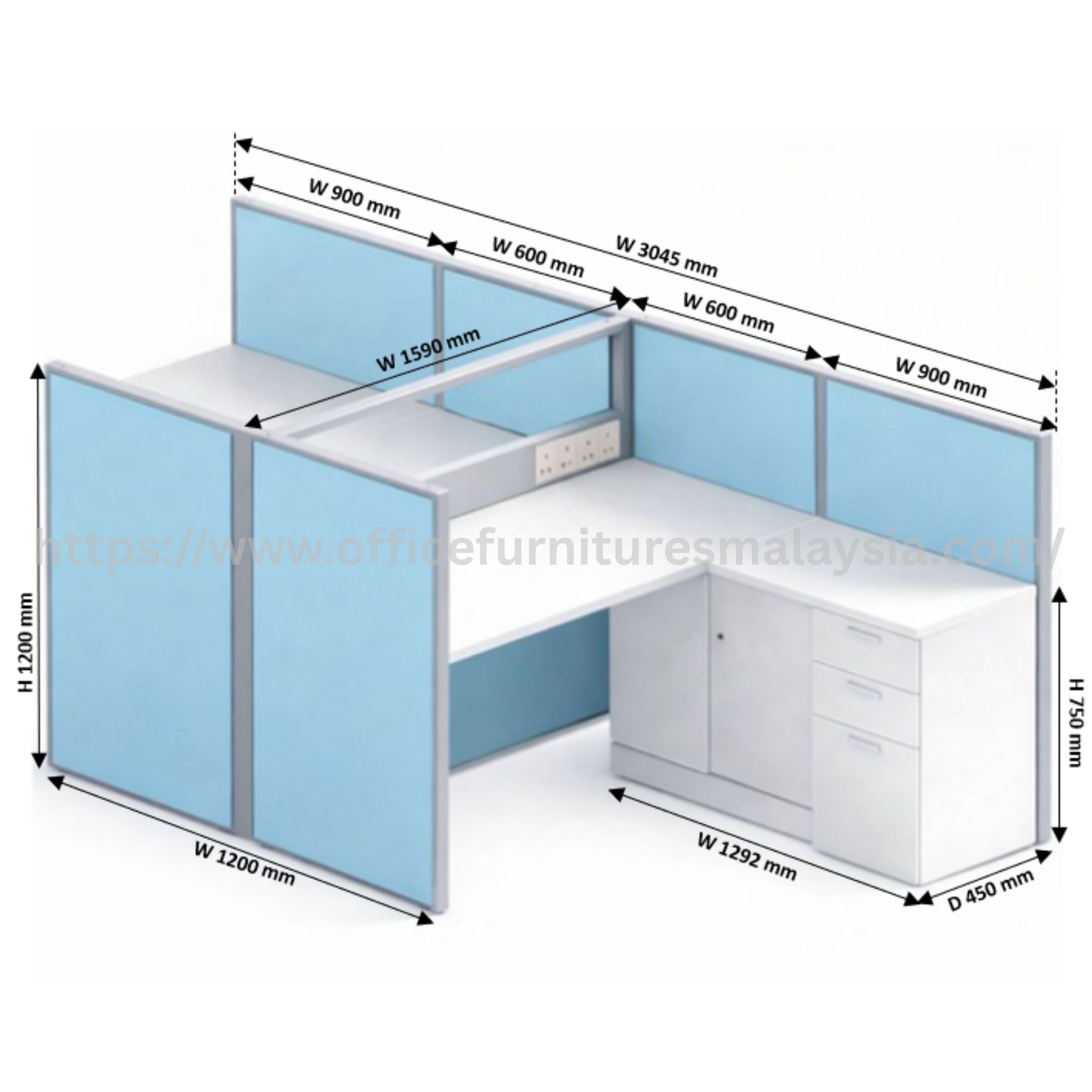 5 ft Vortex 1 Seater Workstation Senawang Kuantan Perak