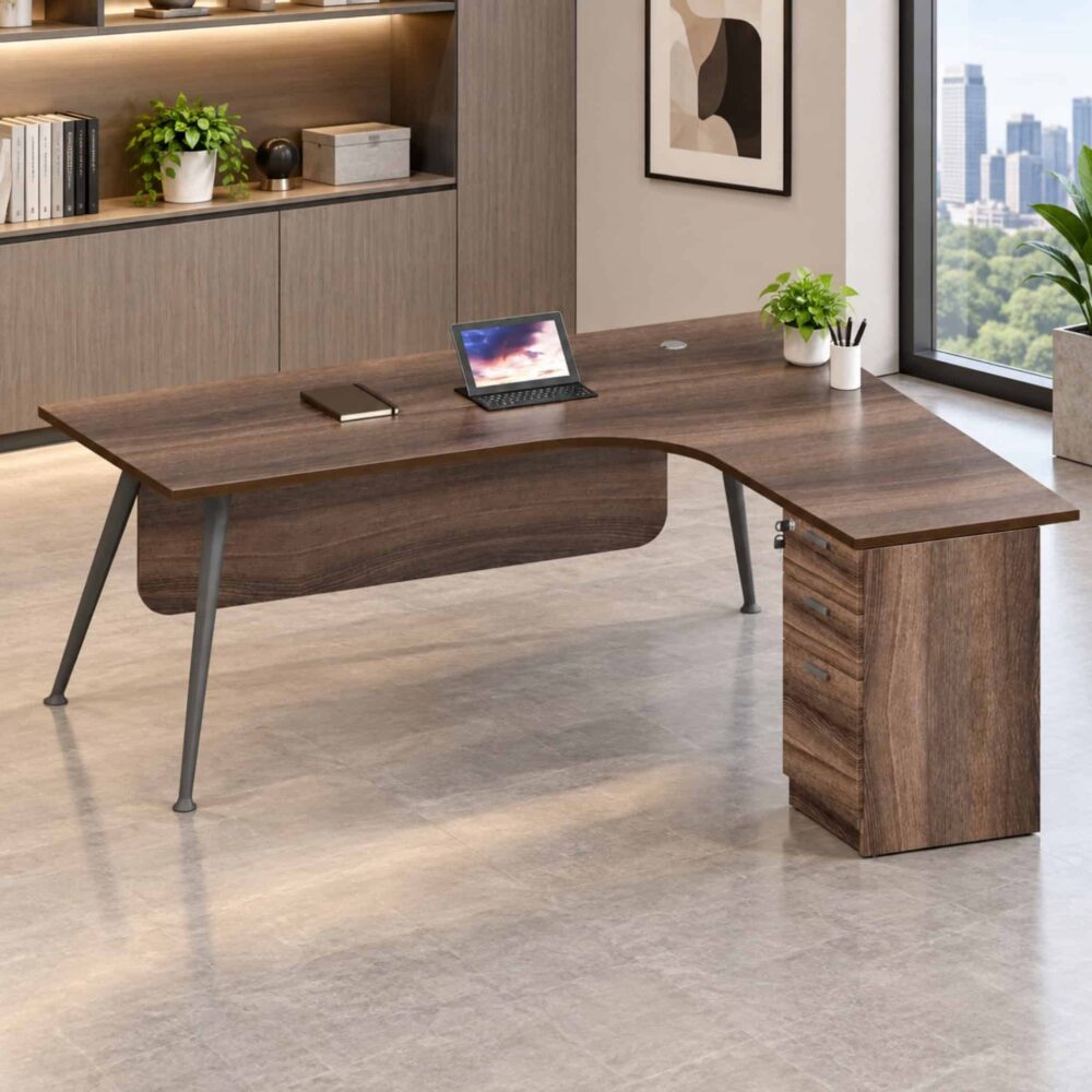 5 ft Wesley L Shape Writing Table with Fixed Pedestal Pulau Indah Klang Serdang 5 ft Wesley L Shape Writing Table with Fixed Pedestal Pulau Indah Klang Serdang