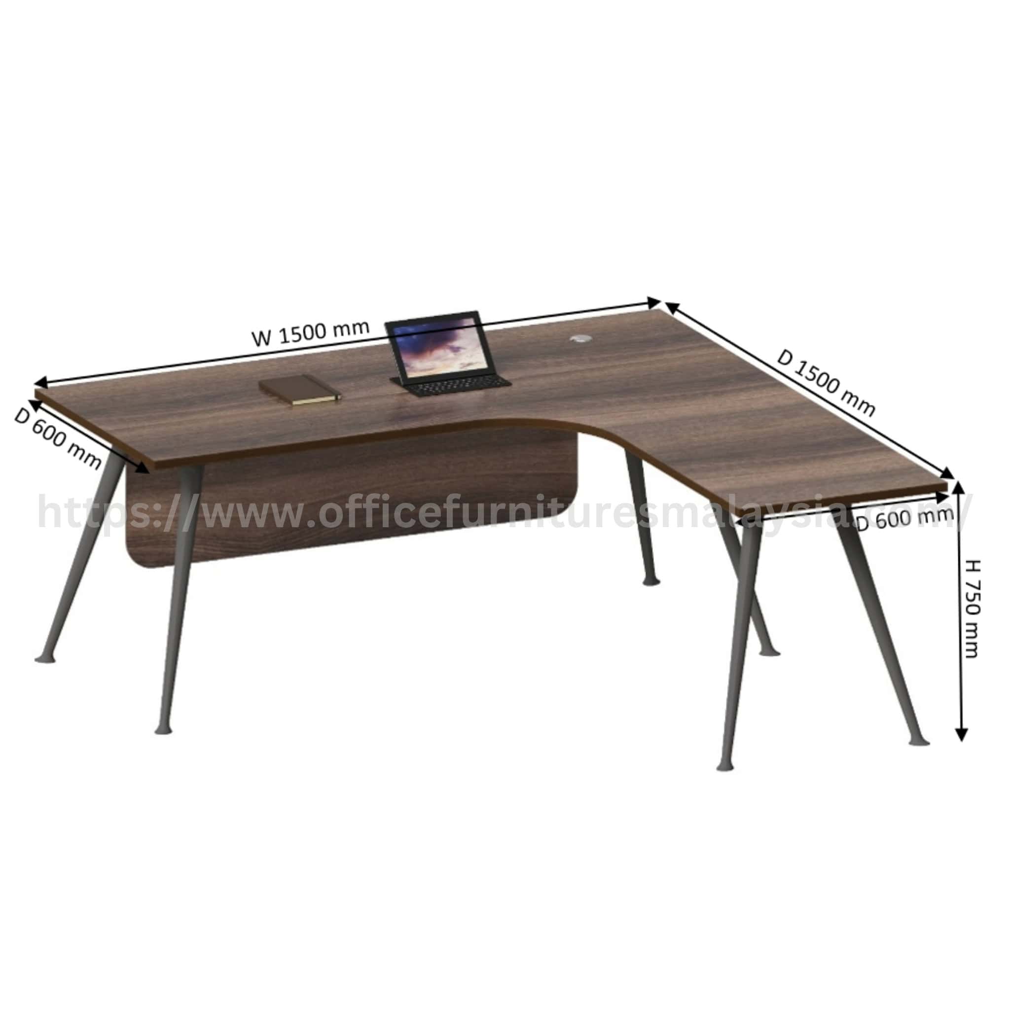 5 ft Wesley L-shaped Writing Table Banting Selayang Meru