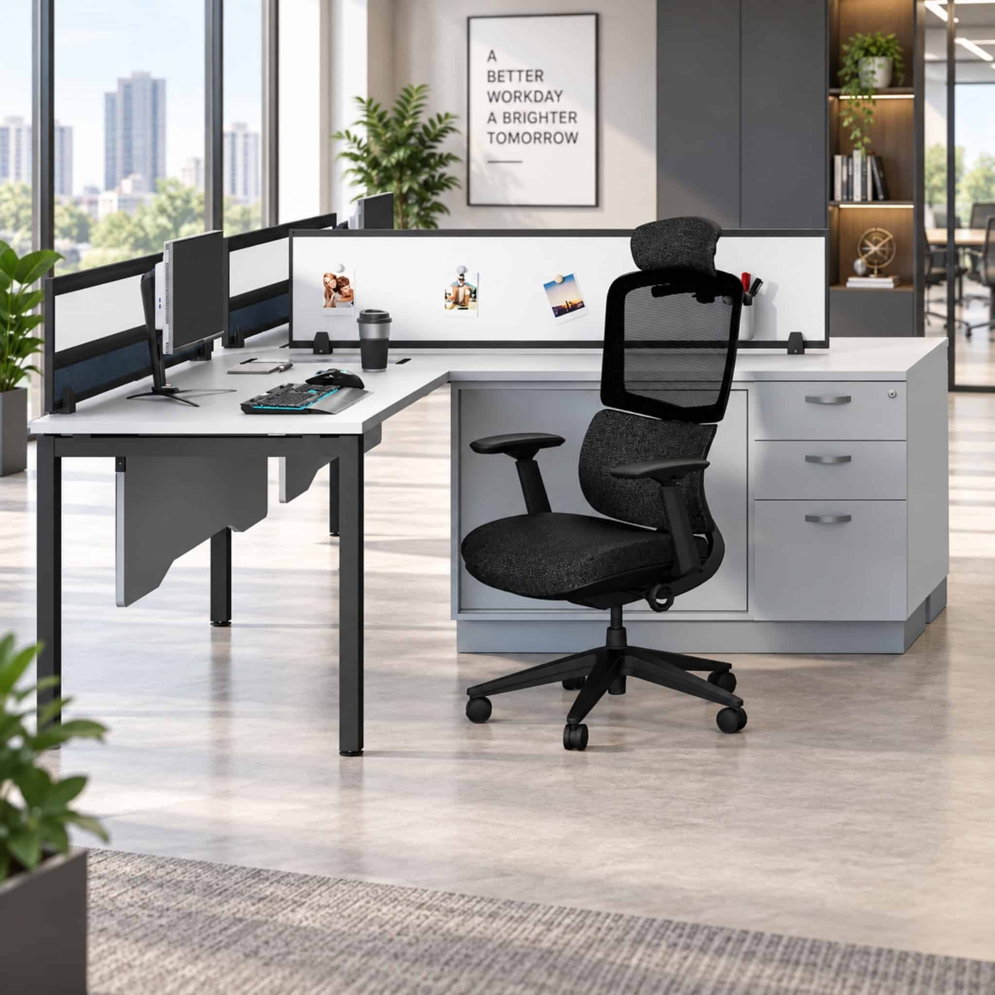 6 ft Brace Workstation Cluster of 2 Seater Klang Meru Kapar