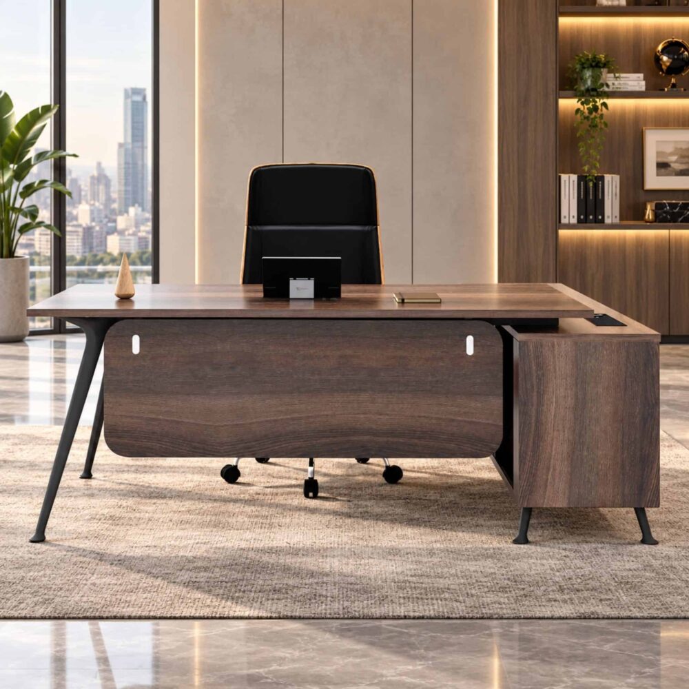 6 ft Wesley Director Writing Table with Side Cabinet Klang Bangi Putrajaya