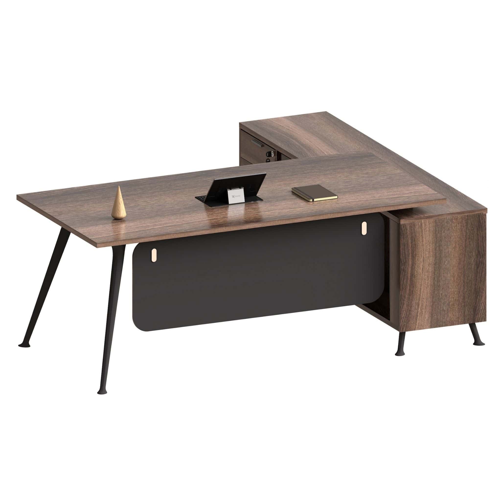6 ft Wesley Modern Director Table with Side Cabinet Bangi Serdang Selayang