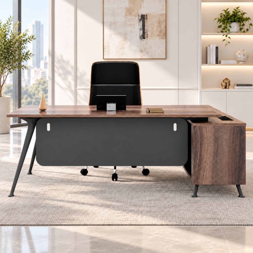 6 ft Wesley Modern Director Table with Side Cabinet Petaling Jaya Klang Bangi