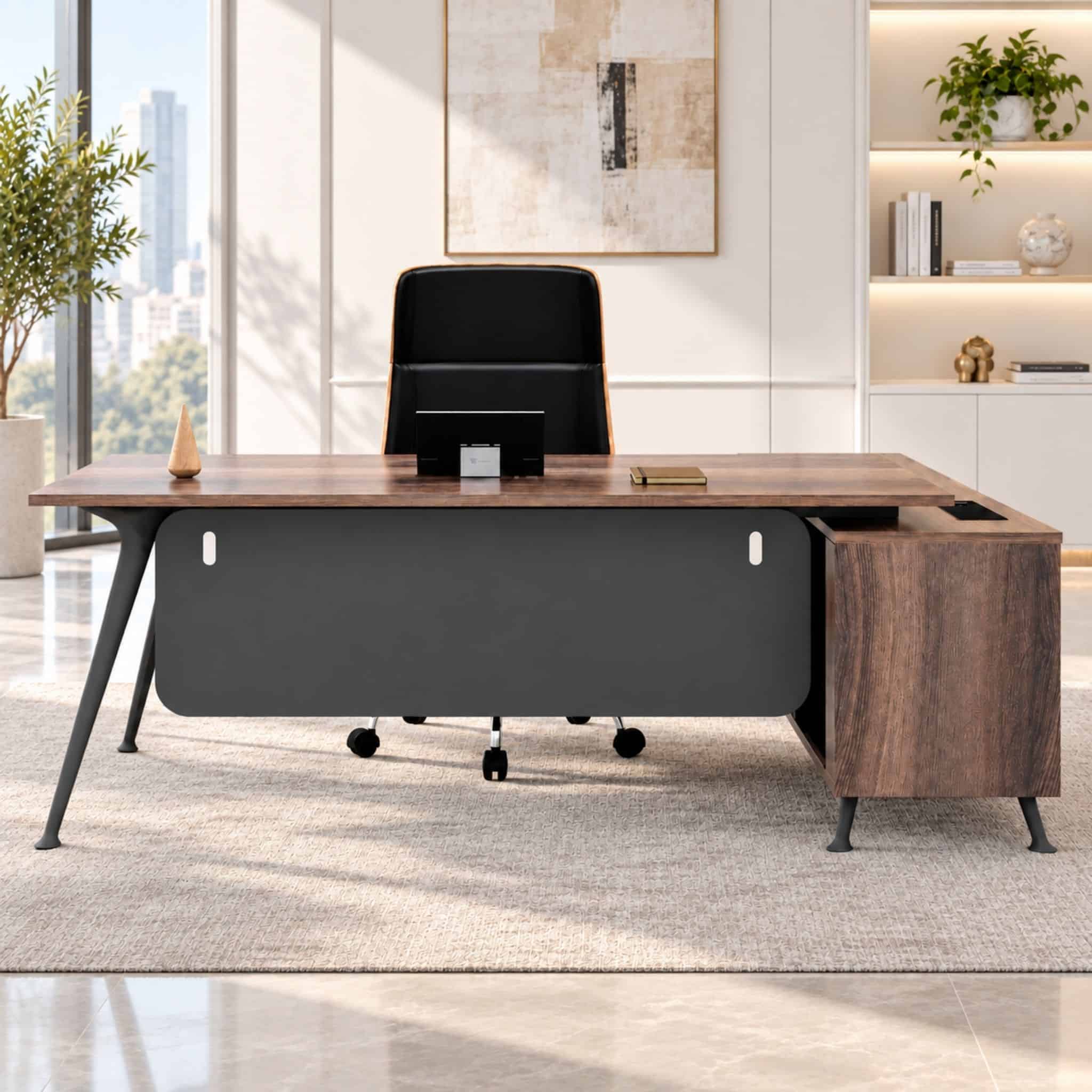 6 ft Wesley Modern Director Table with Side Cabinet Petaling Jaya Klang Bangi