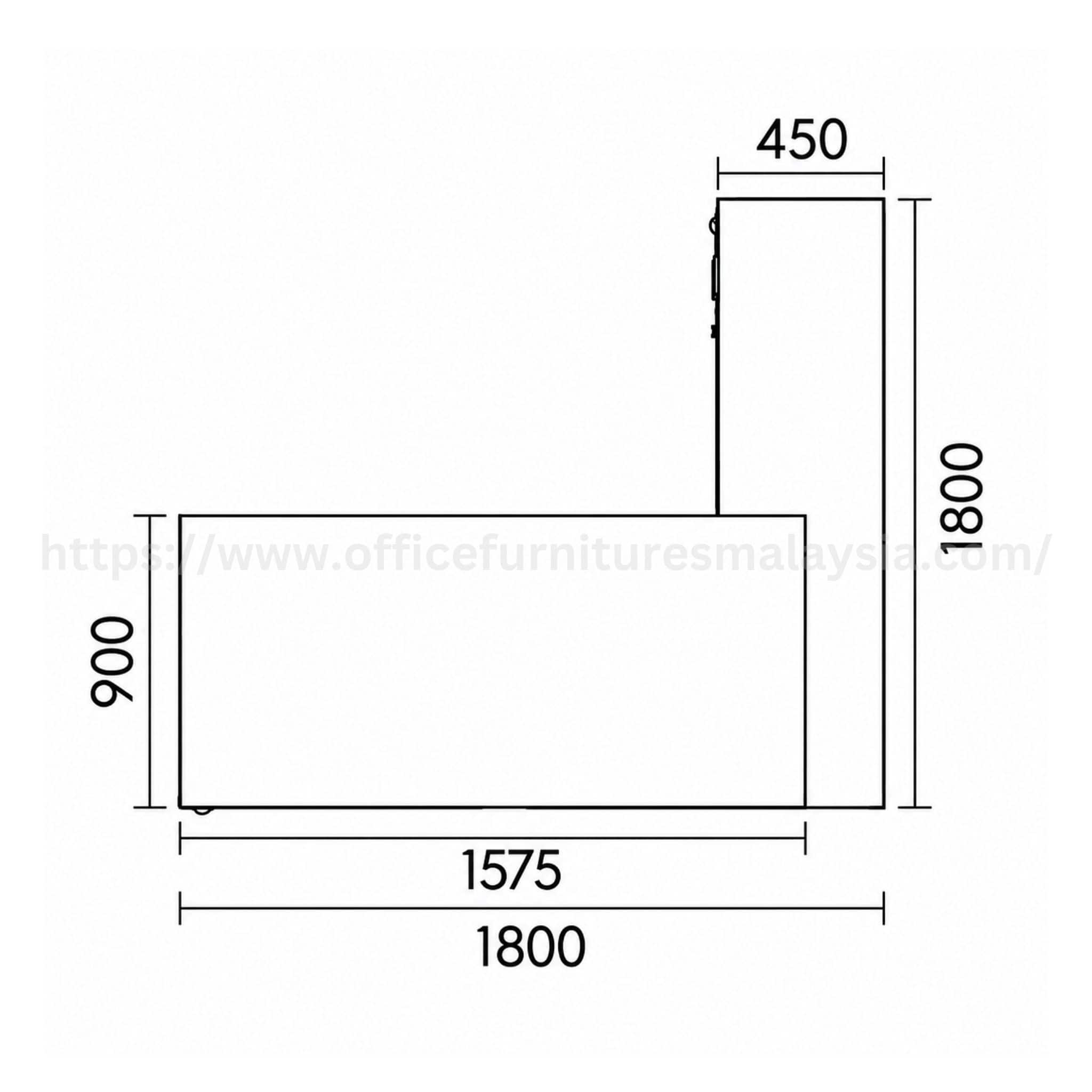 6 ft Wesley Modern Director Table with Side Cabinet Pudu Klang Meru