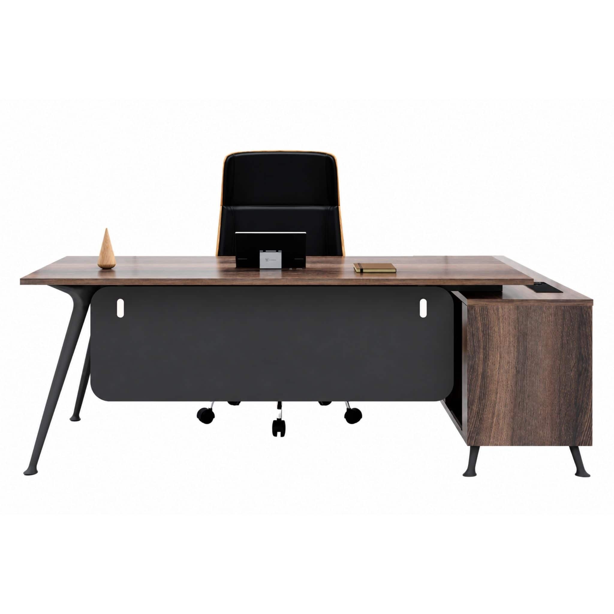 6 ft Wesley Modern Director Table with Side Cabinet Putrajaya Klang Meru
