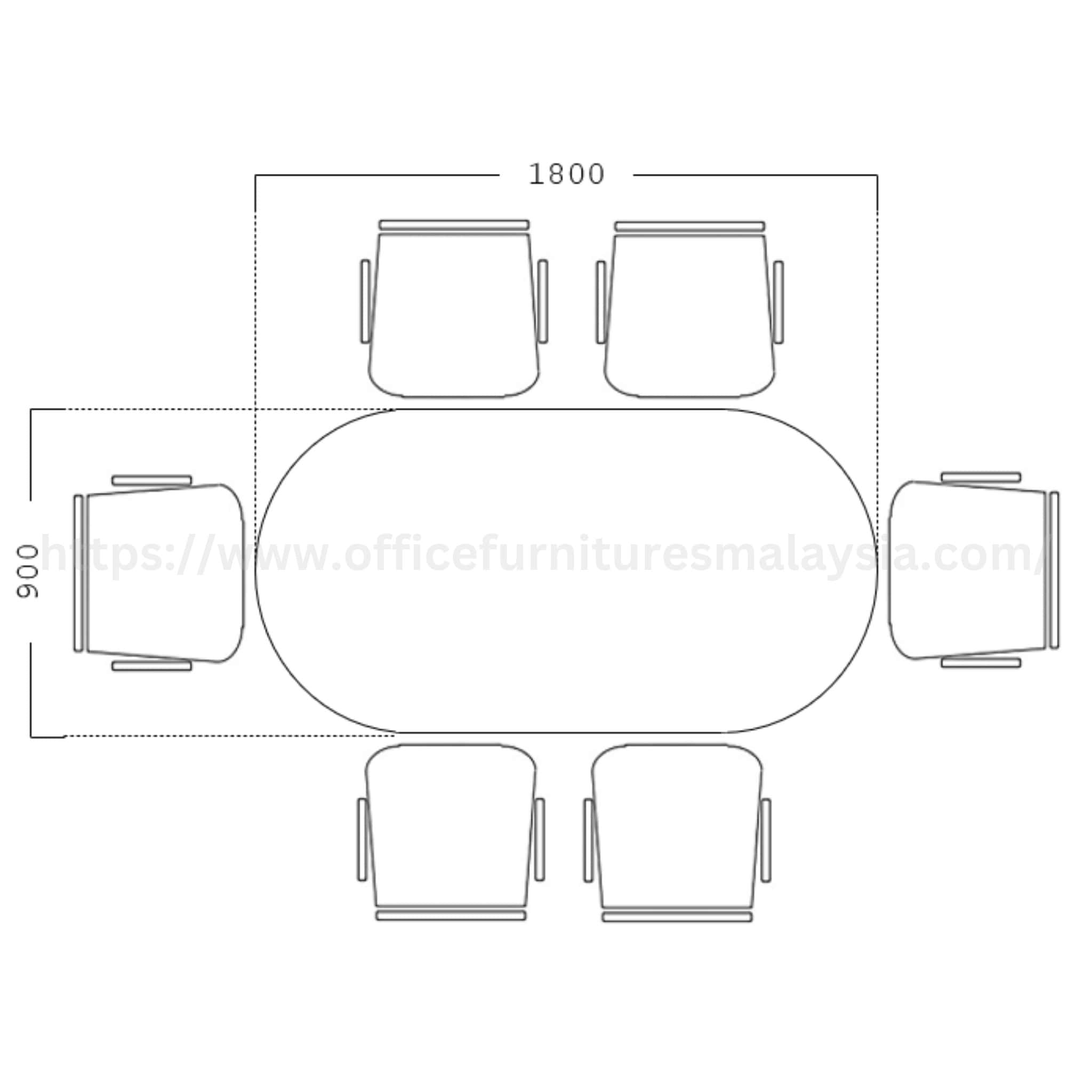 6 ft Wesley Oval Conference Discussion Table Putrajaya Cyberjaya Serdang