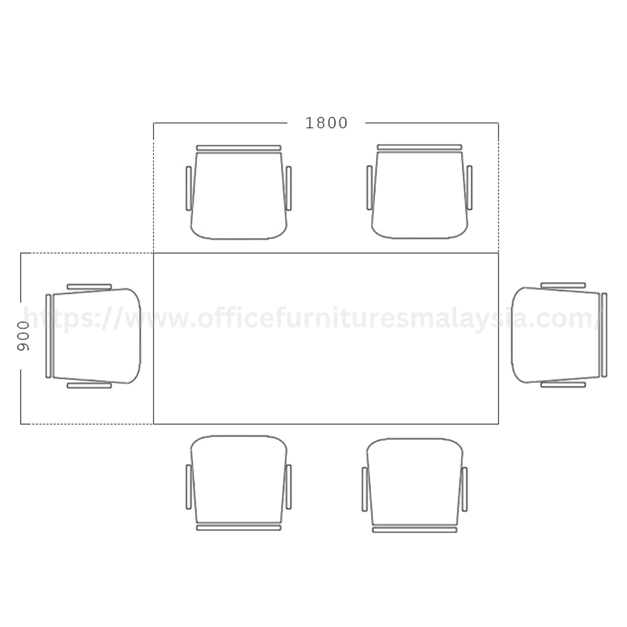 6 ft Wesley Rectangular Conference Discussion Table Kepong Kota Kemuning Klang