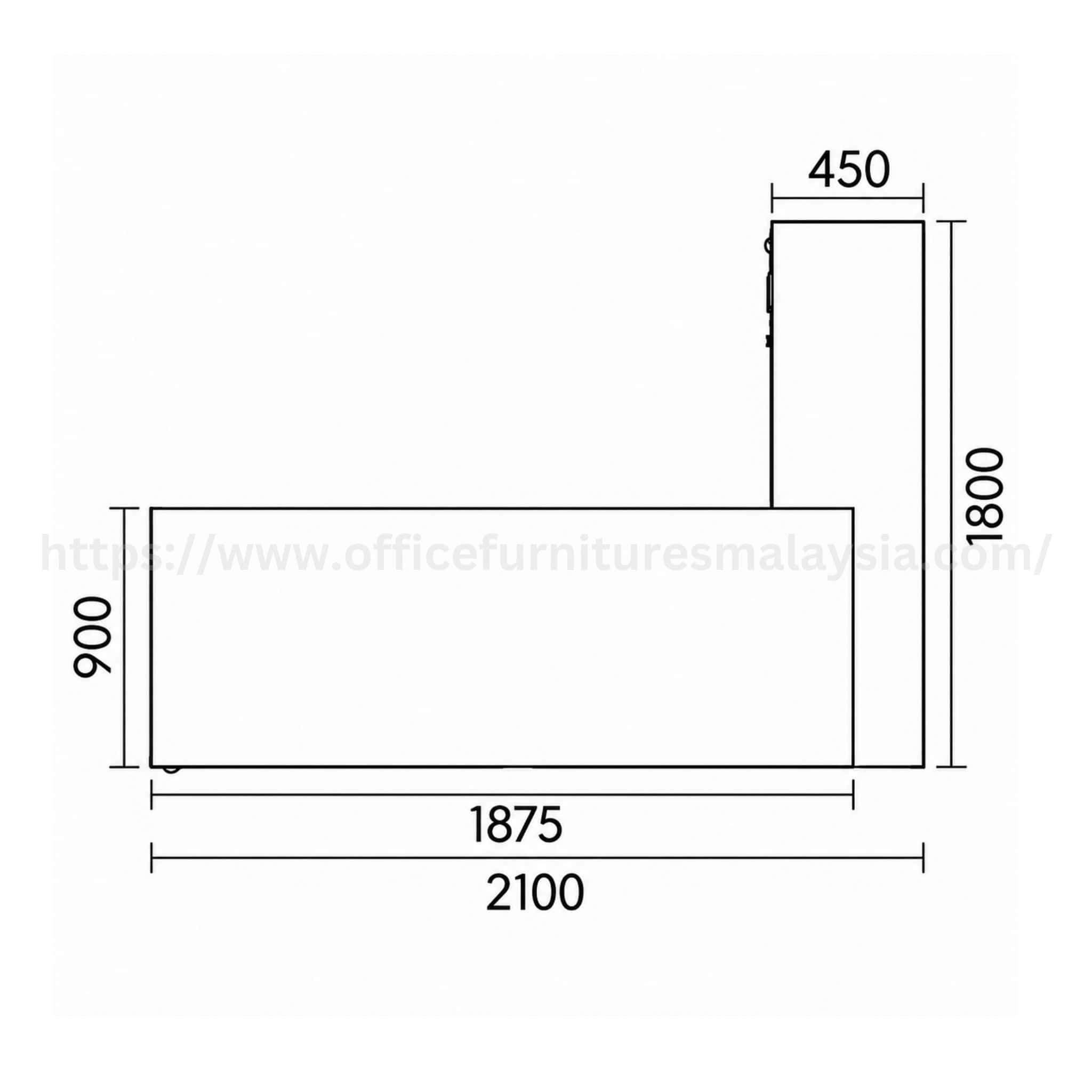 7 ft Wesley Modern Director Table with Side Cabinet Cyberjaya Klang Meru